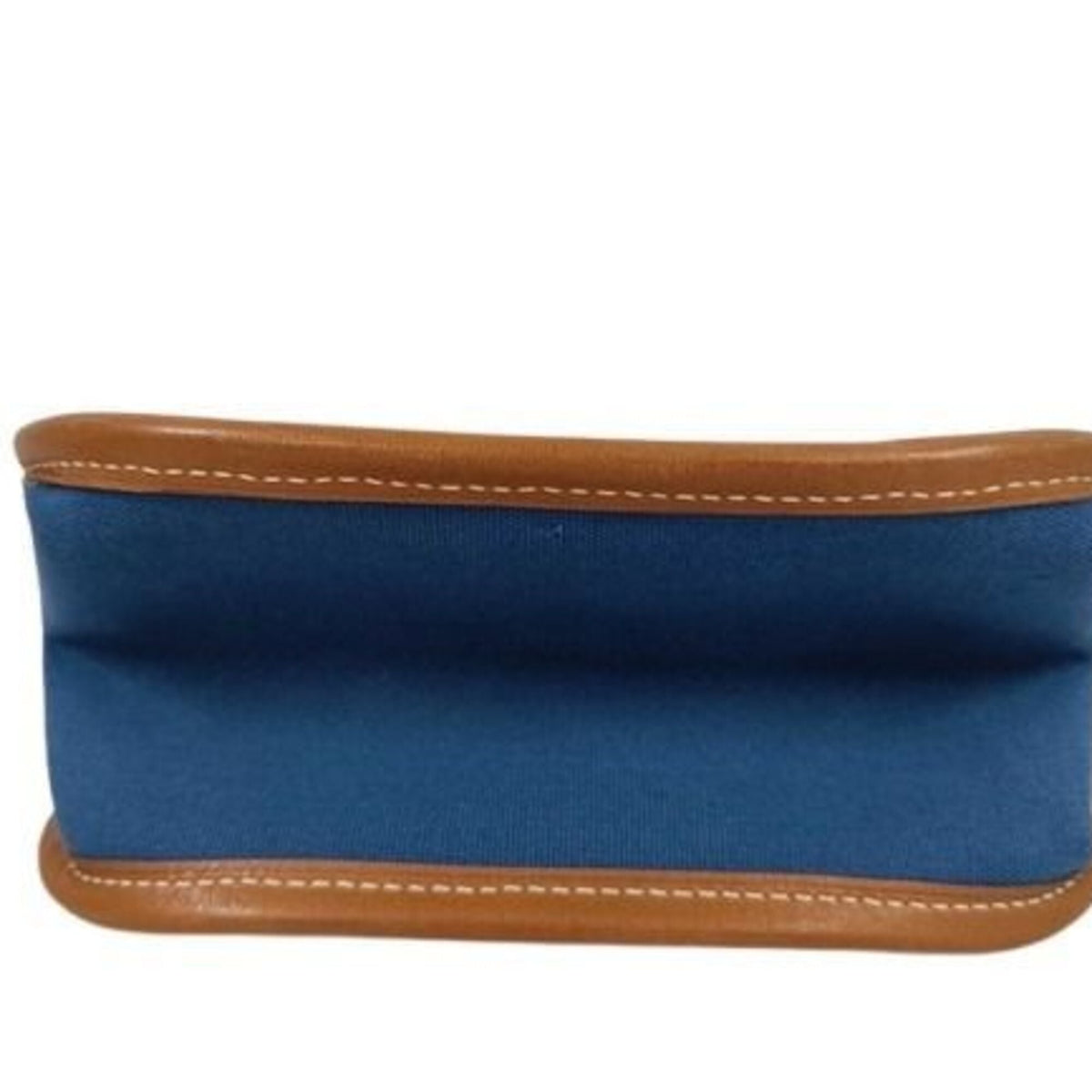 Hermes Brown Navy Canvas Leather Pouch (Pre-Owned)