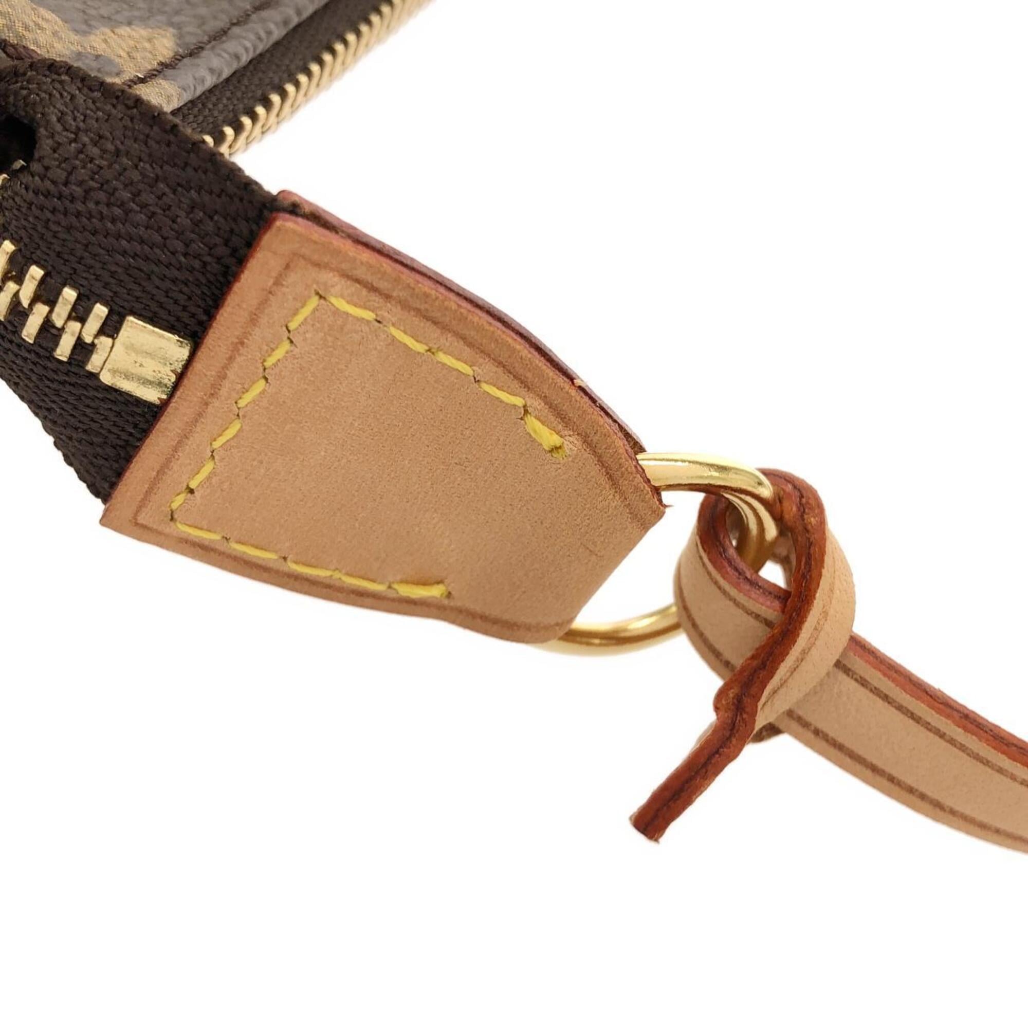 Louis Vuitton Marron Coated Canvas Pochette Pouch (Pre-Owned)