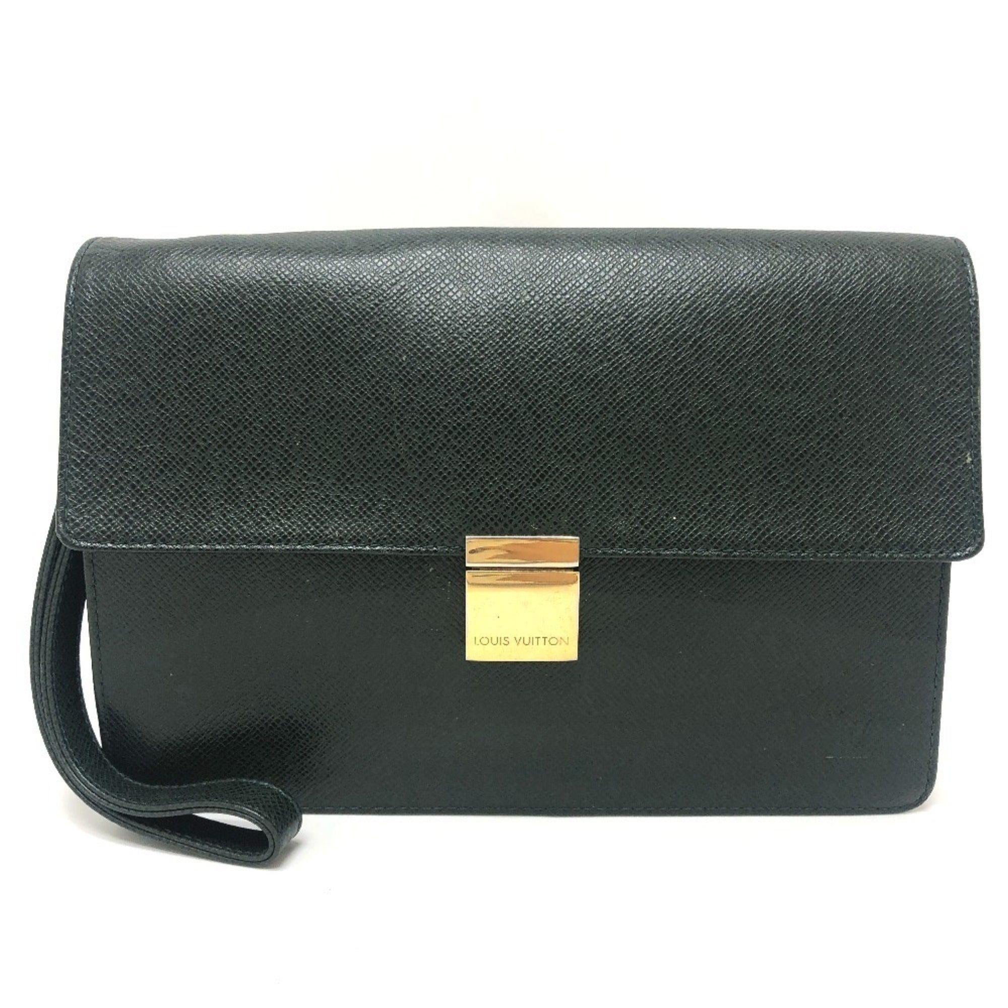 Louis Vuitton Episea Leather Taiga Leather Clutch Bag (Pre-Owned)