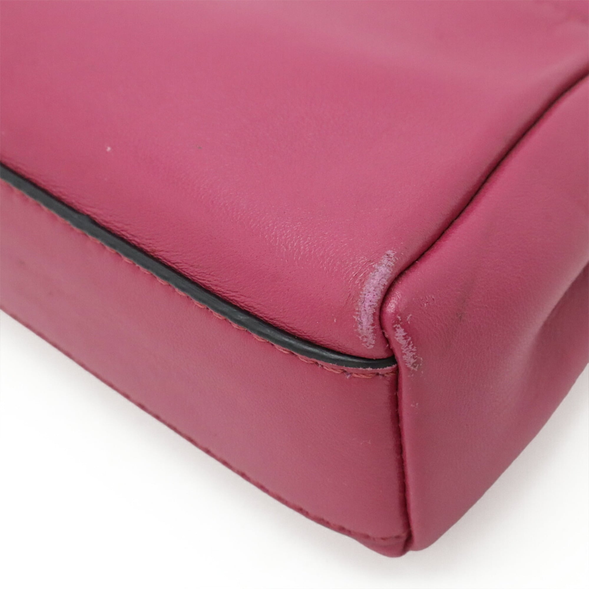 Fendi Purple Leather Handbag Shoulder Bag (Pre-Owned)