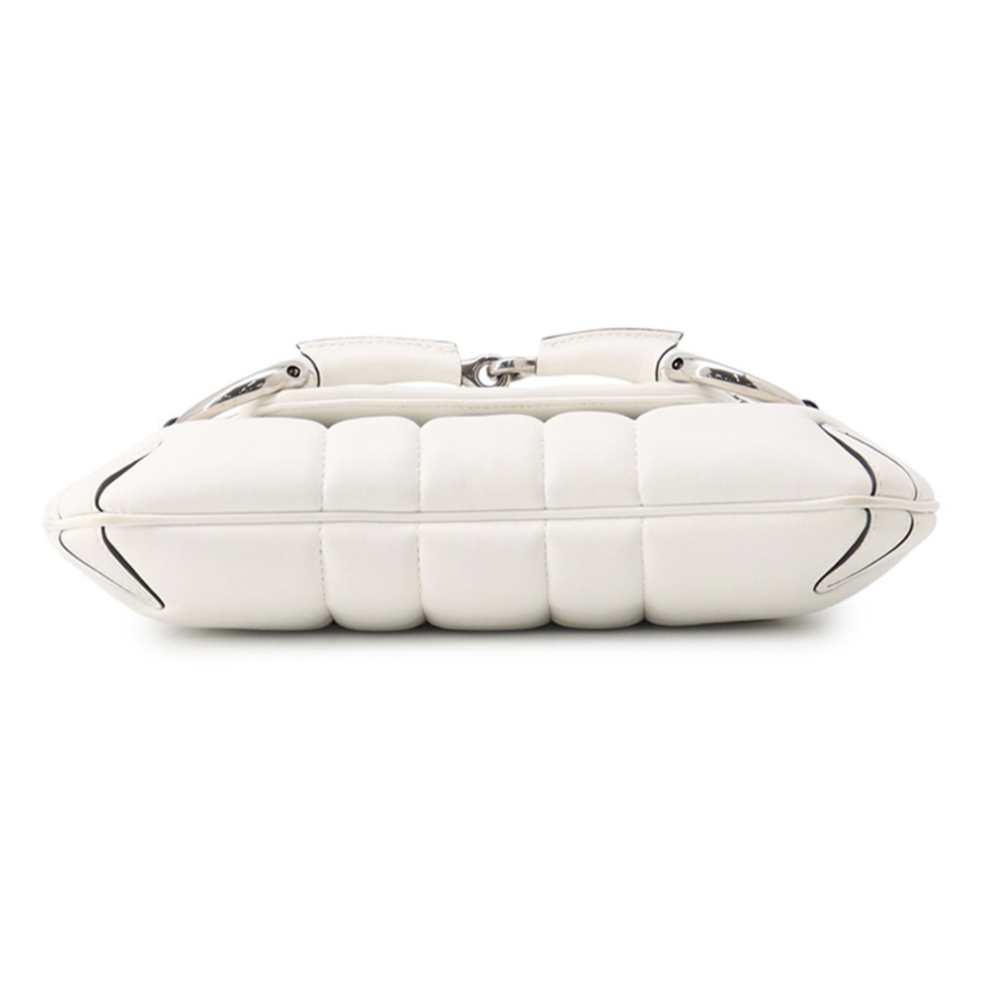 Gucci Horsebit White Leather Handbag (Pre-Owned)