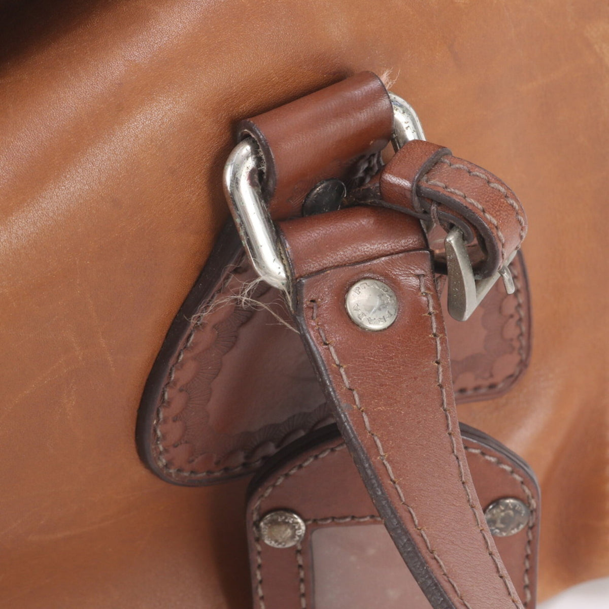 Prada Brown Leather Handbag Shoulder Bag Tote Bag (Pre-Owned)