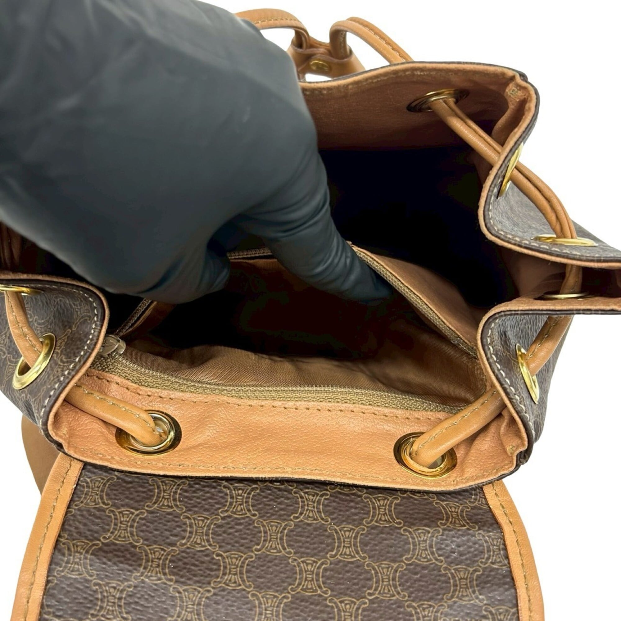 Celine Brown Leather Pvc Backpack (Pre-Owned)