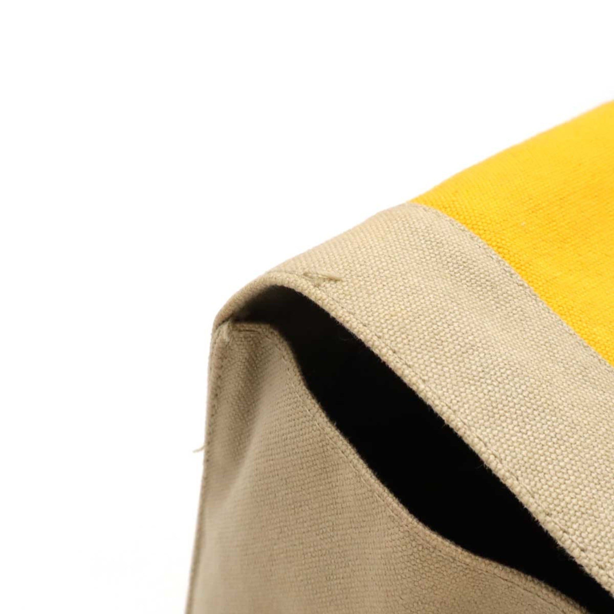 Hermes Beige Yellow Canvas Clutch Bag Pouch (Pre-Owned)