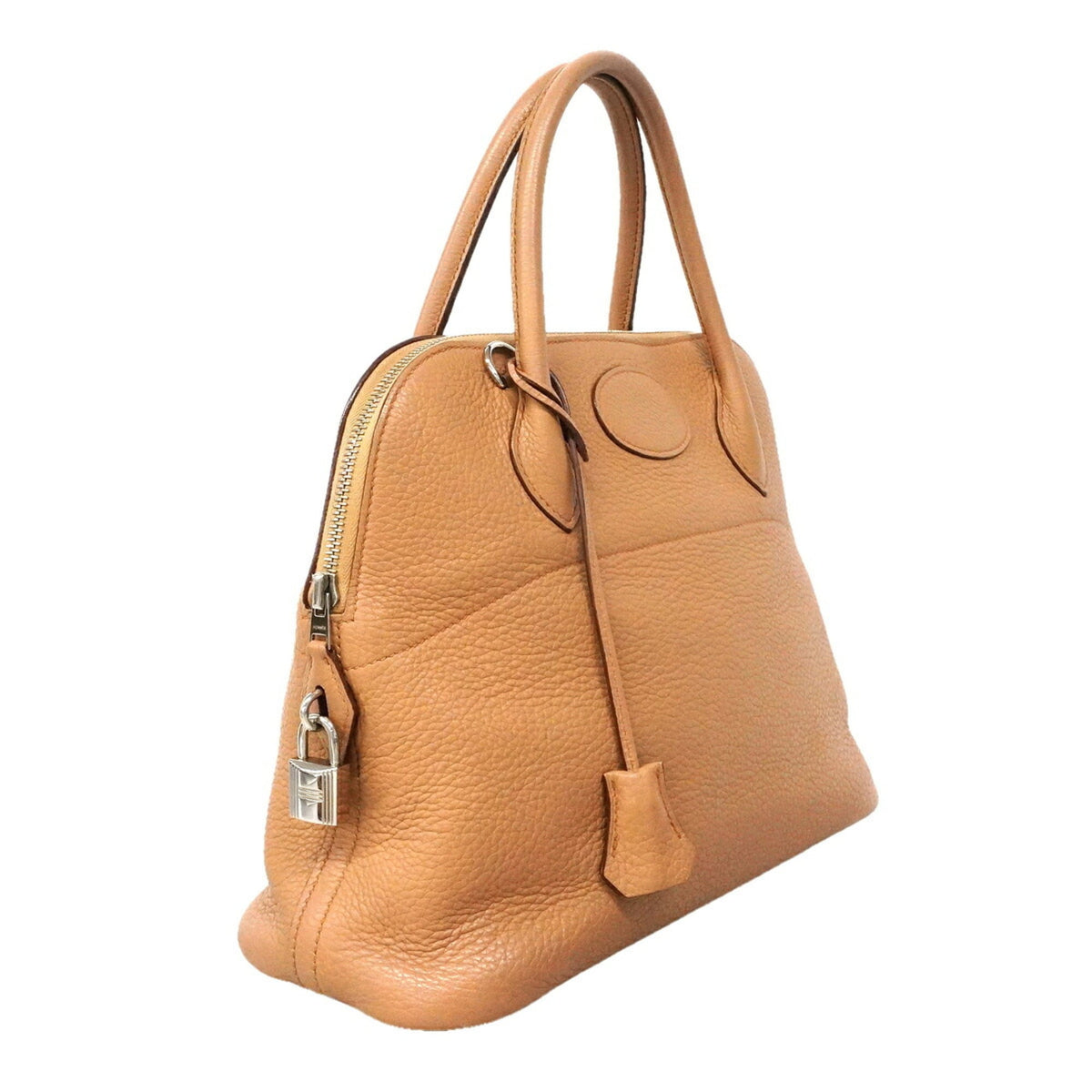 Hermes Beige Taurillon Clemence Leather Handbag (Pre-Owned)