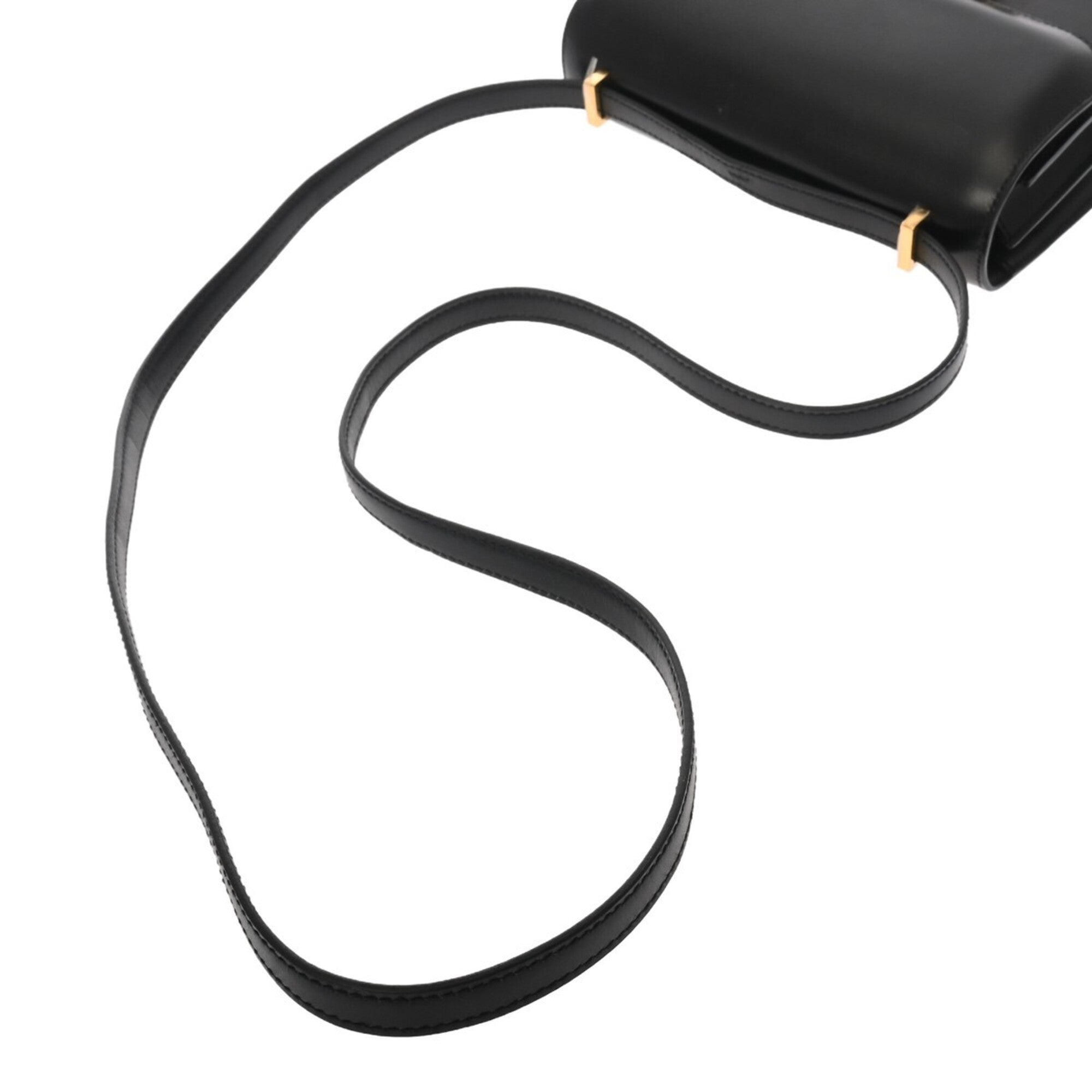 Hermes Black Box Calf Leather Shoulder Bag (Pre-Owned)