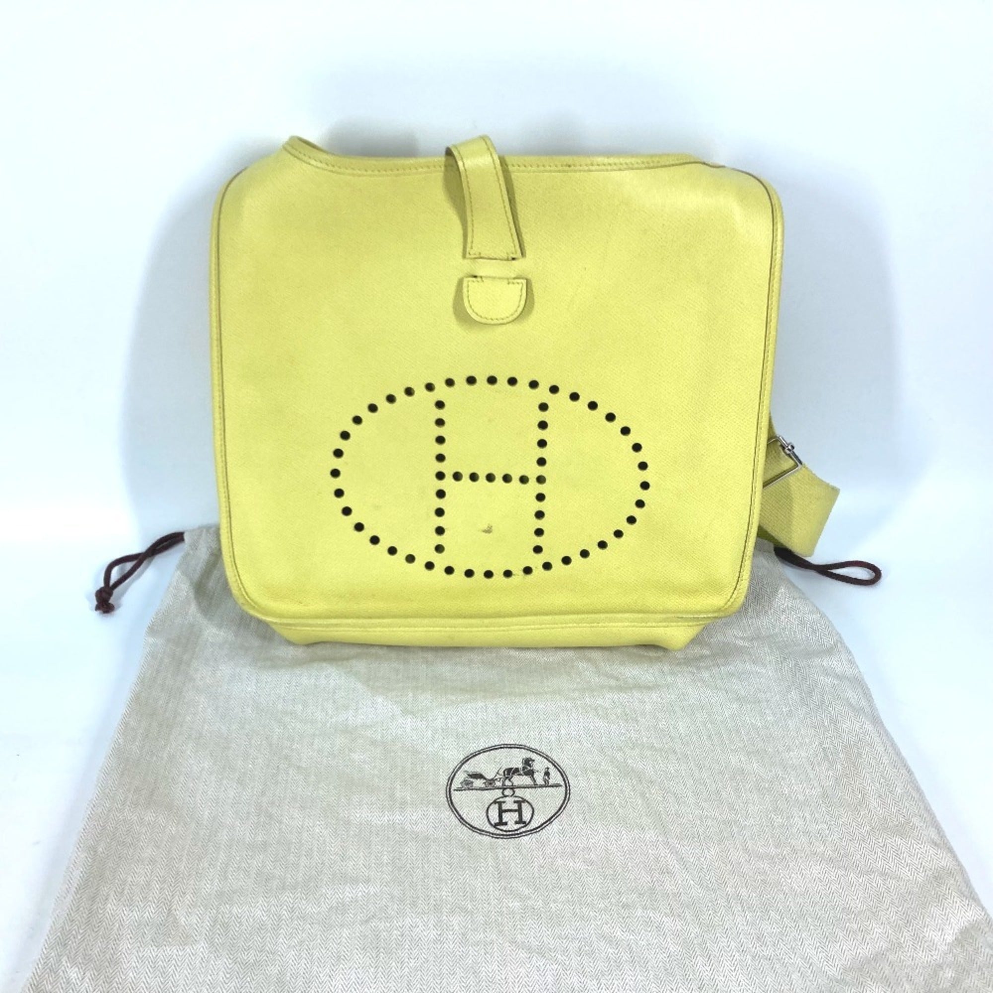 Hermes Lime Lime Yellow Yellow Epsom Leather Shoulder Bag (Pre-Owned)