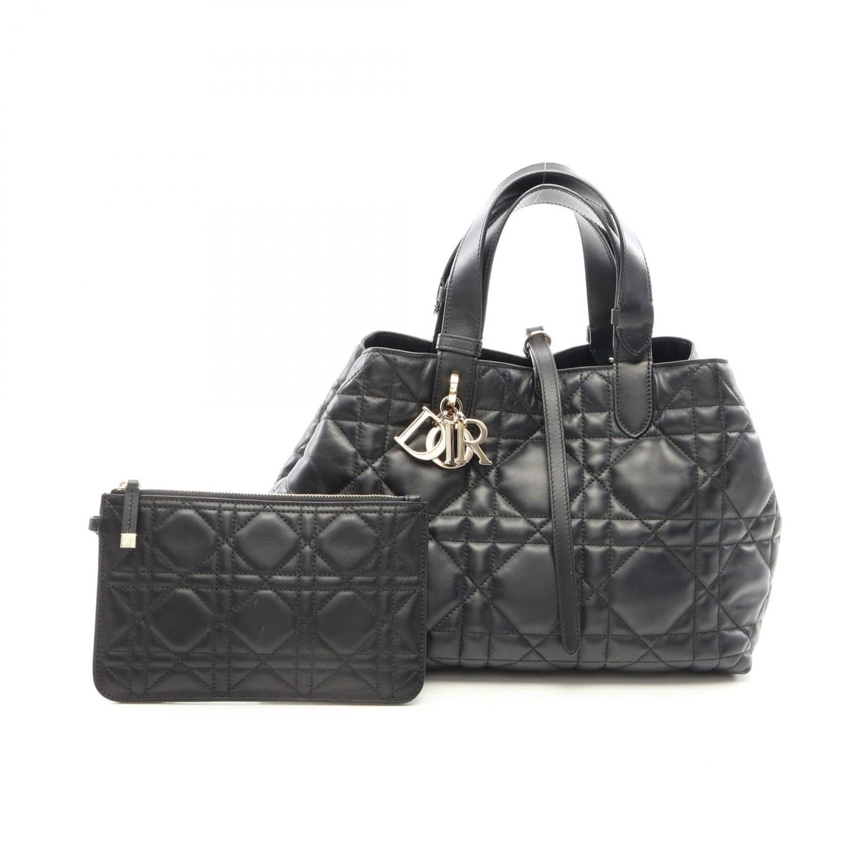Christian Dior Black Leather Handbag Pouch (Pre-Owned)