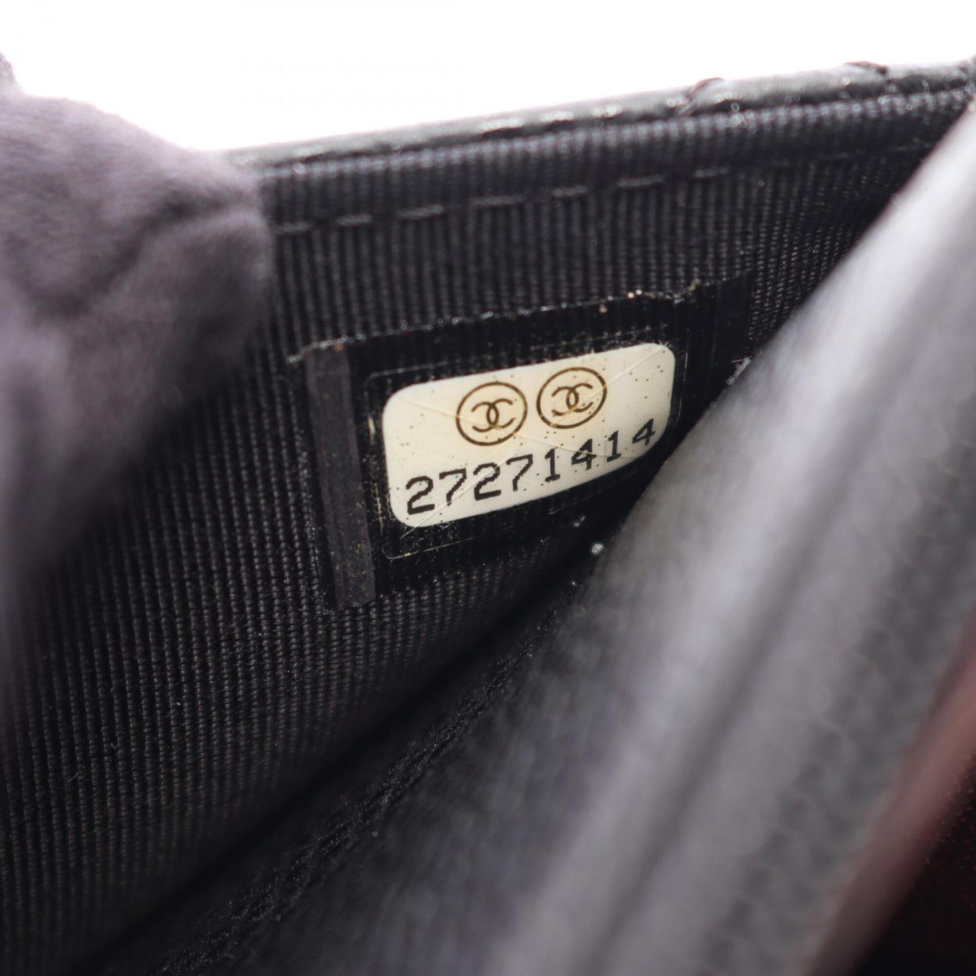 Chanel Black Grained Calfskin Handbag Shoulder Bag (Pre-Owned)