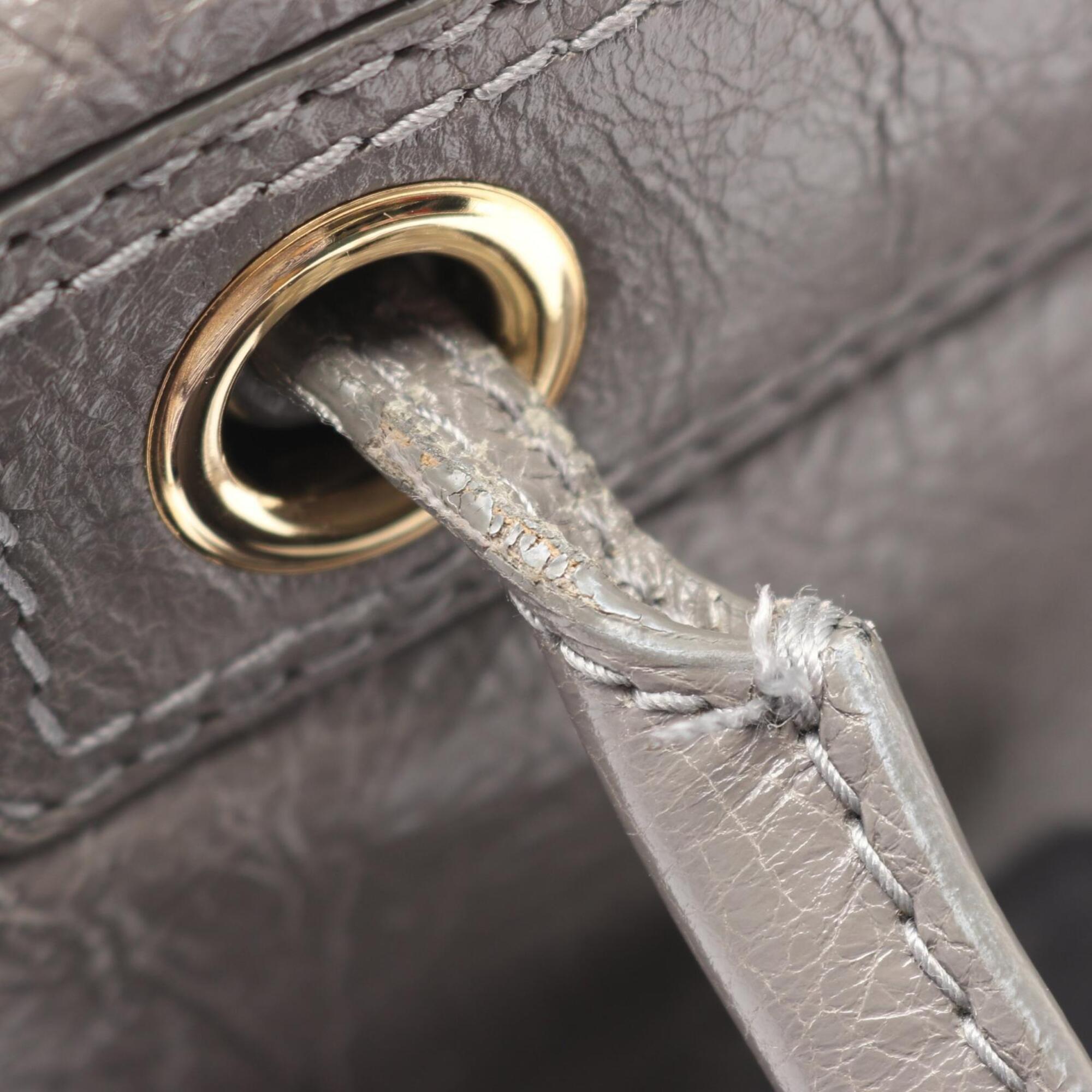 Balenciaga Gray Leather Handbag (Pre-Owned)