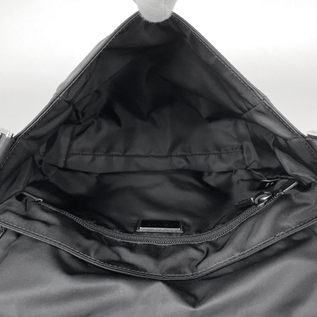 Prada Black Nylon Leather Shoulder Bag (Pre-Owned)