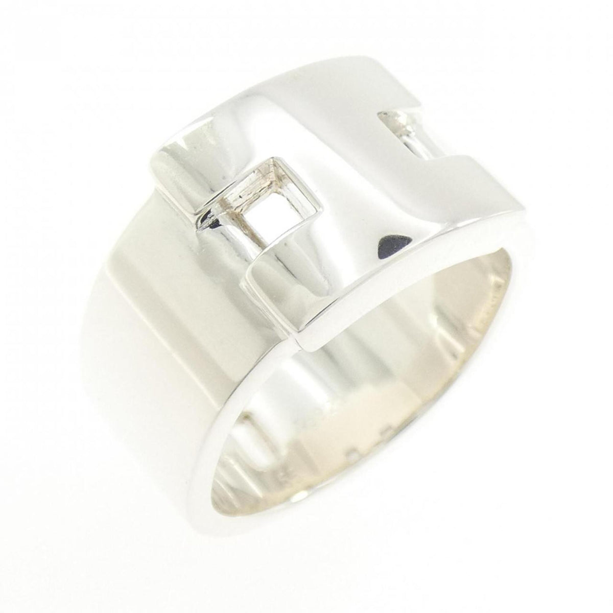 Hermes Silver 925 Band Ring (Pre-Owned)