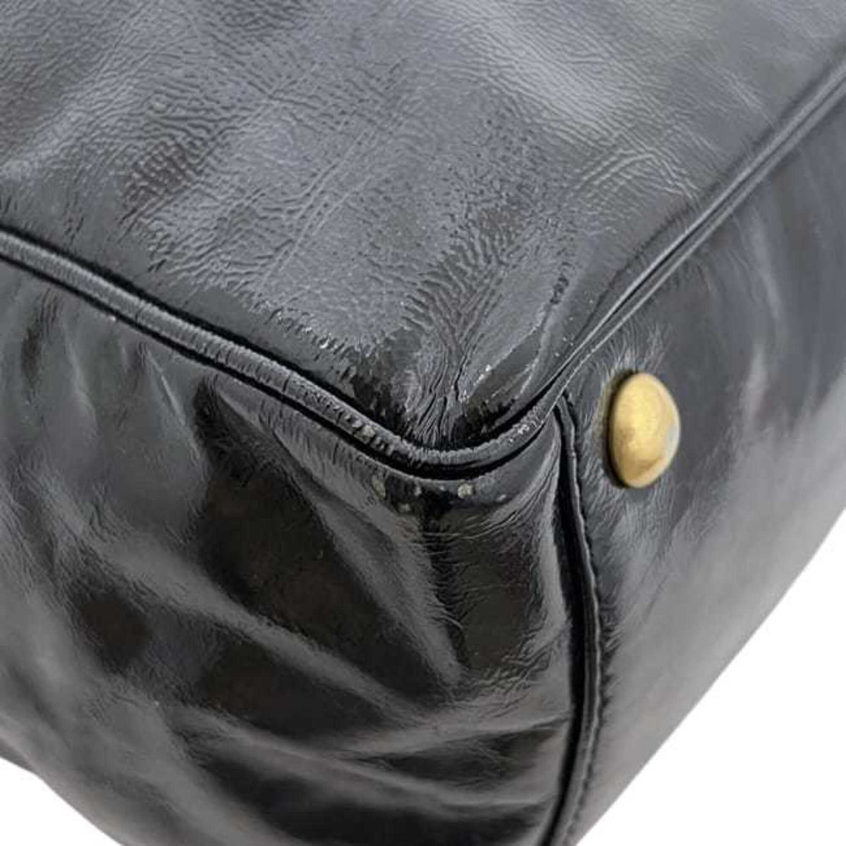 Yves Saint Laurent Y Mail Black Patent Leather Tote Bag (Pre-Owned)