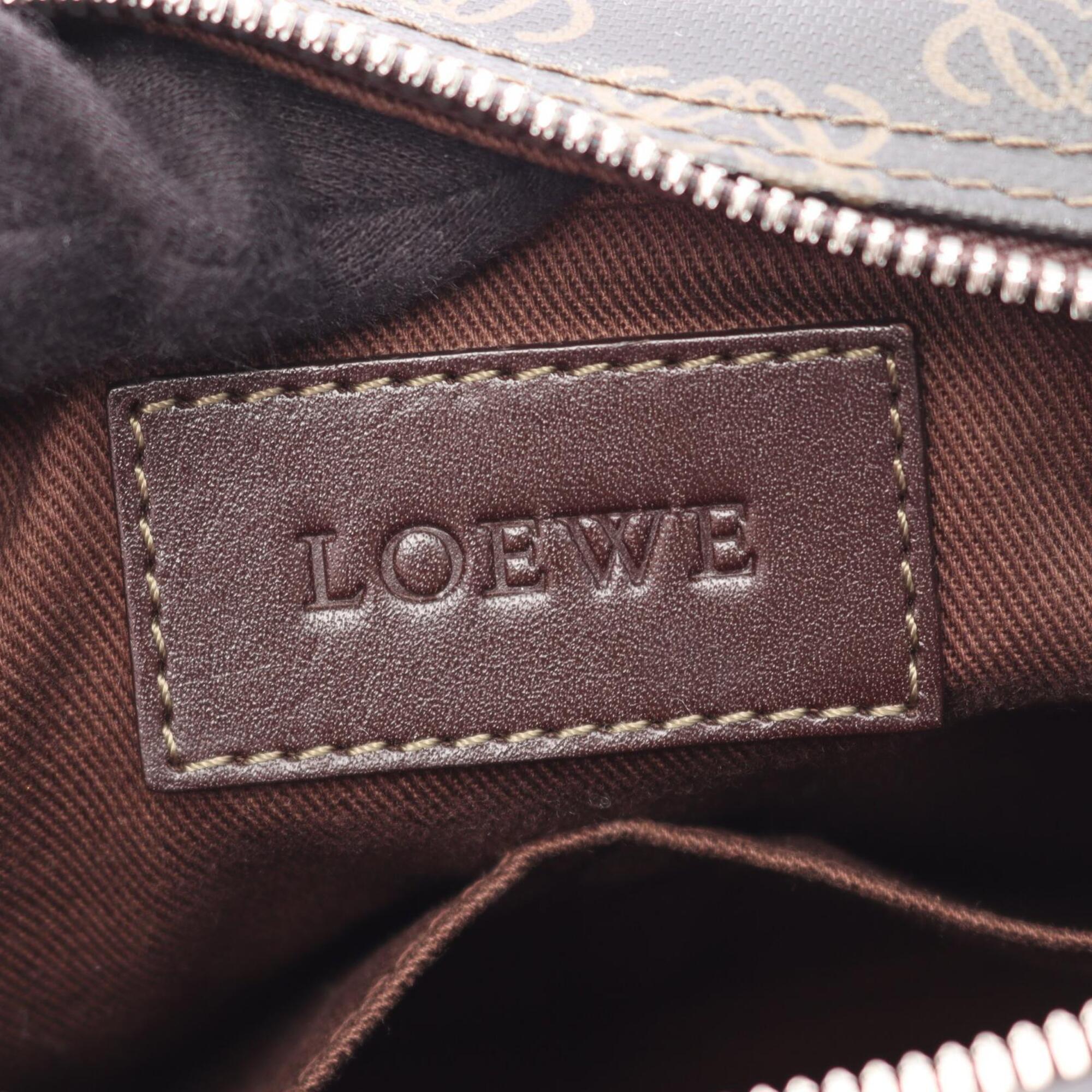 Loewe Black Brown Coated Canvas Leather Handbag Pouch (Pre-Owned)