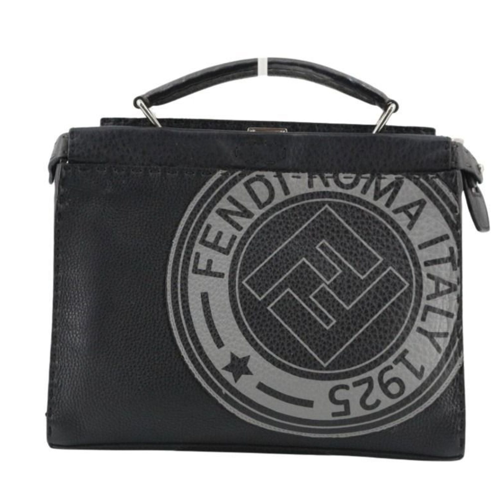 Fendi Peekaboo Black Leather Crossbody Bag Handbag Shoulder Bag Tote Bag (Pre-Owned)