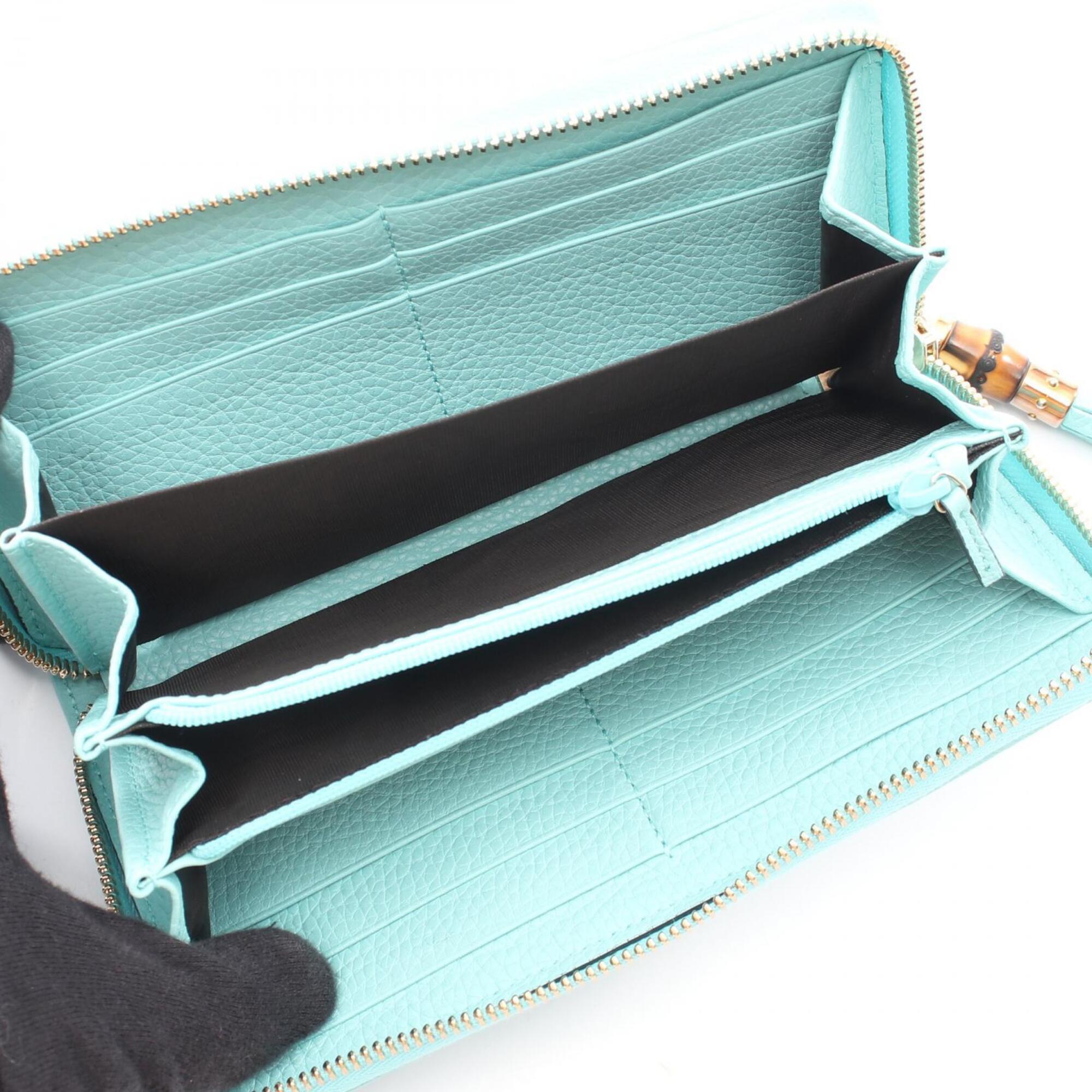 Gucci Blue Leather Long Wallet (Bi-Fold) (Pre-Owned)