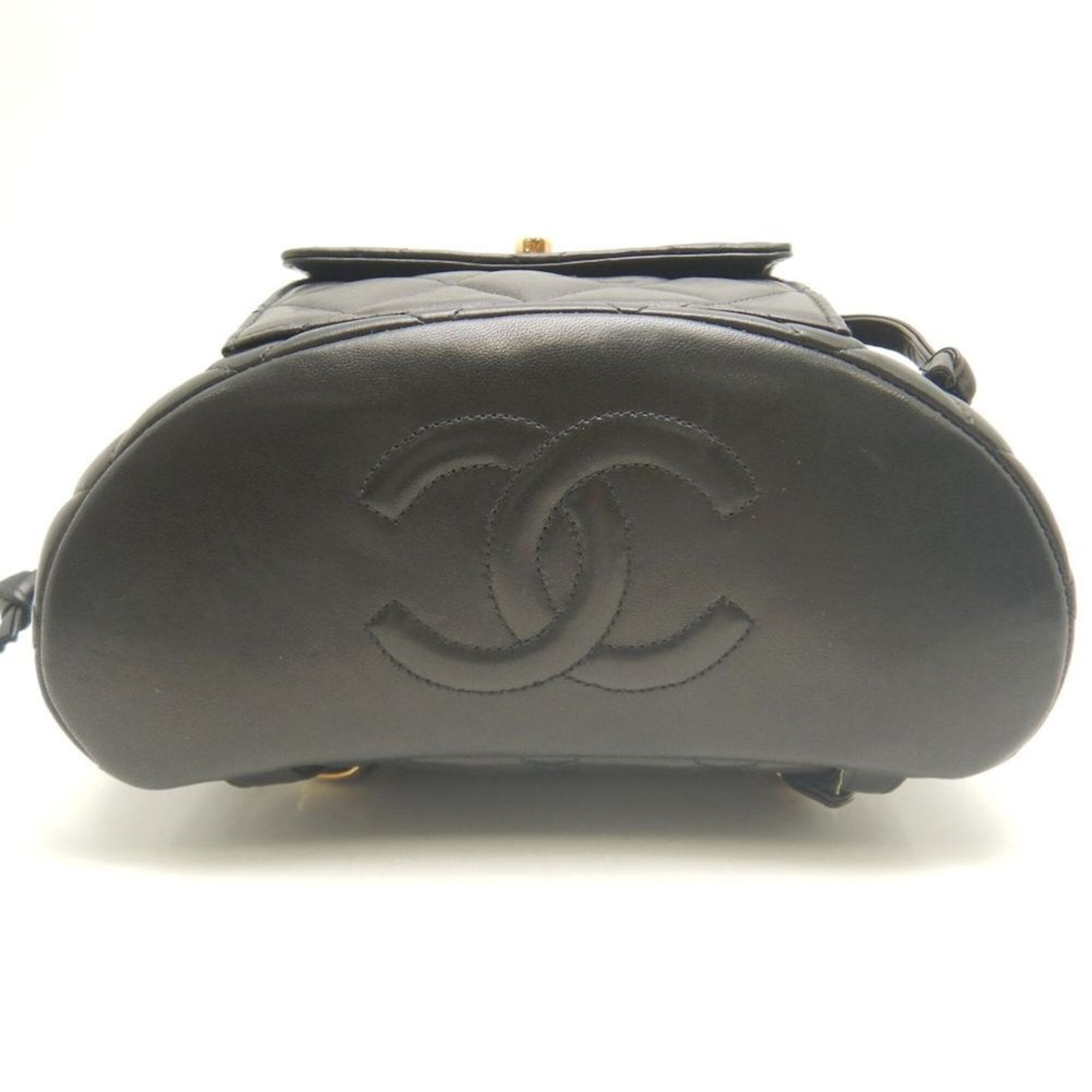 Chanel Matelasse Black Leather Backpack (Pre-Owned)