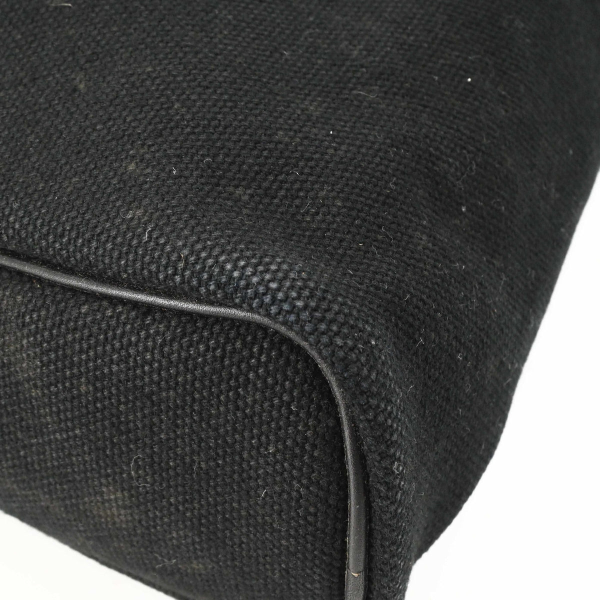 Hermes Black Nylon Canvas Boston Bag Handbag (Pre-Owned)