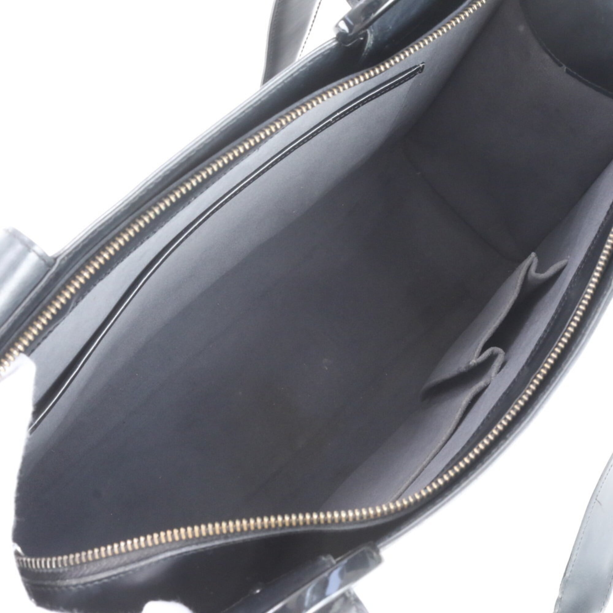 Louis Vuitton Noir Leather Handbag Shoulder Bag Tote Bag (Pre-Owned)