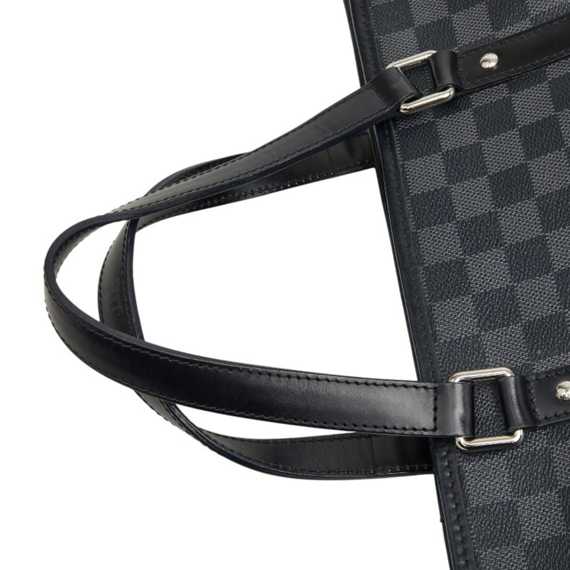 Louis Vuitton Black Pvc Leather Shoulder Bag Tote Bag (Pre-Owned)