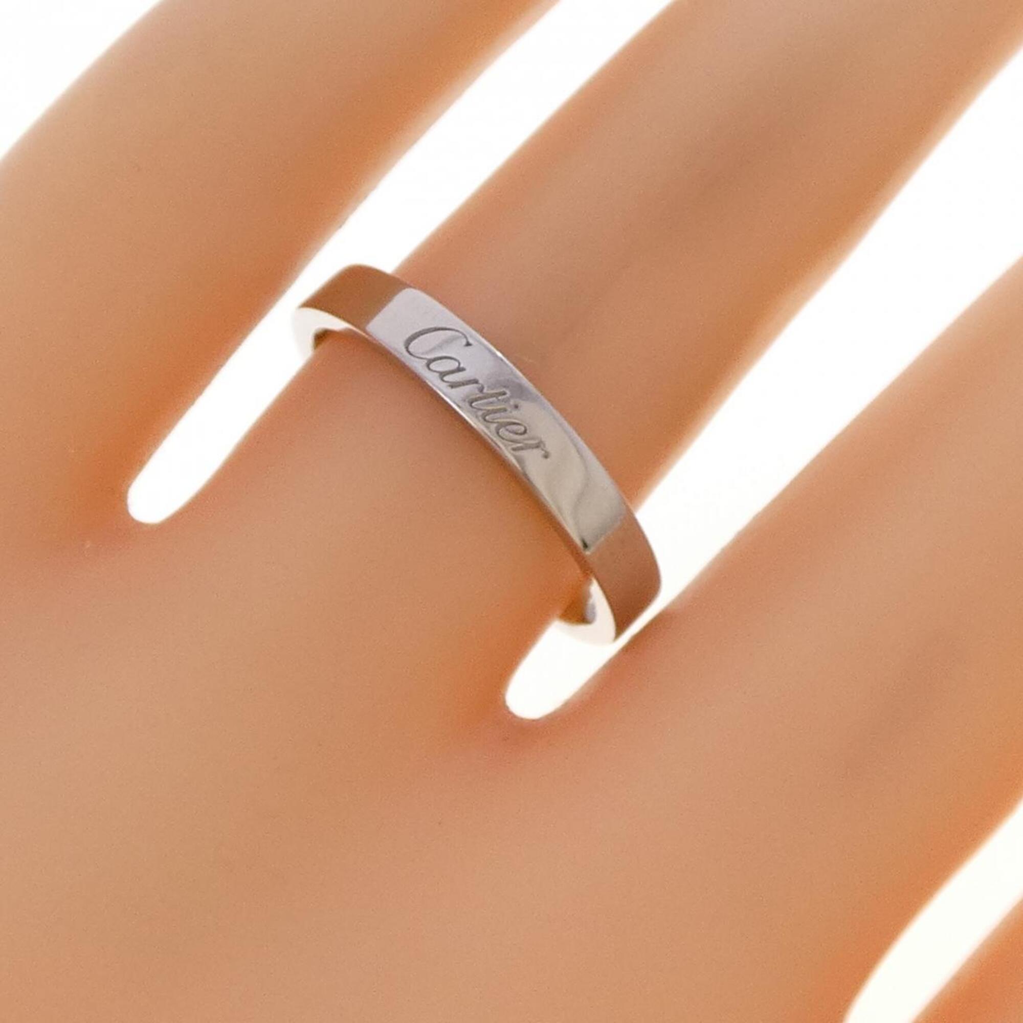 Cartier Silver Platinum 950 Band Ring (Pre-Owned)