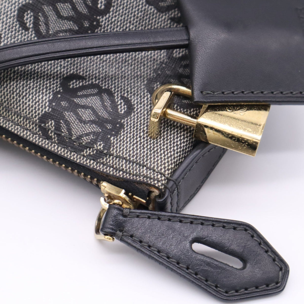 Loewe Dark Navy Leather Pvc Tote Bag (Pre-Owned)