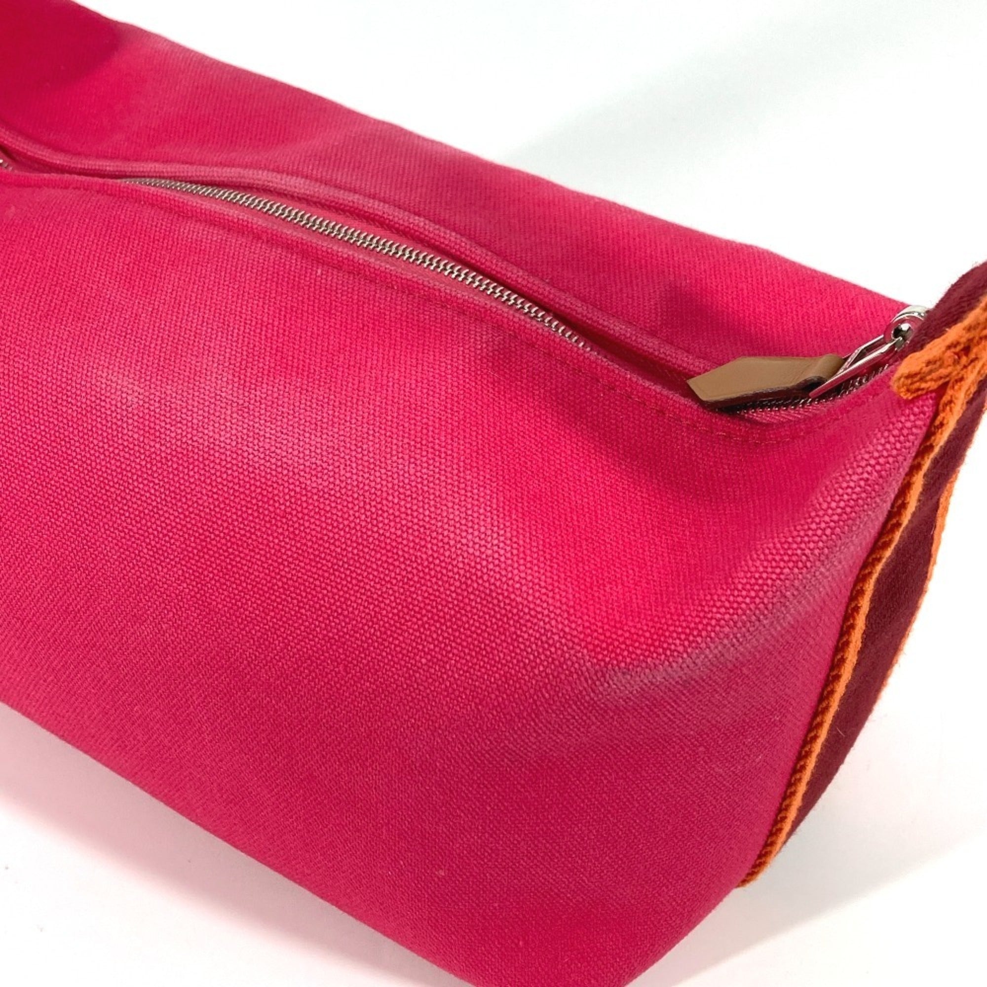 Hermes Pink Canvas Handbag Vanity Bag (Pre-Owned)