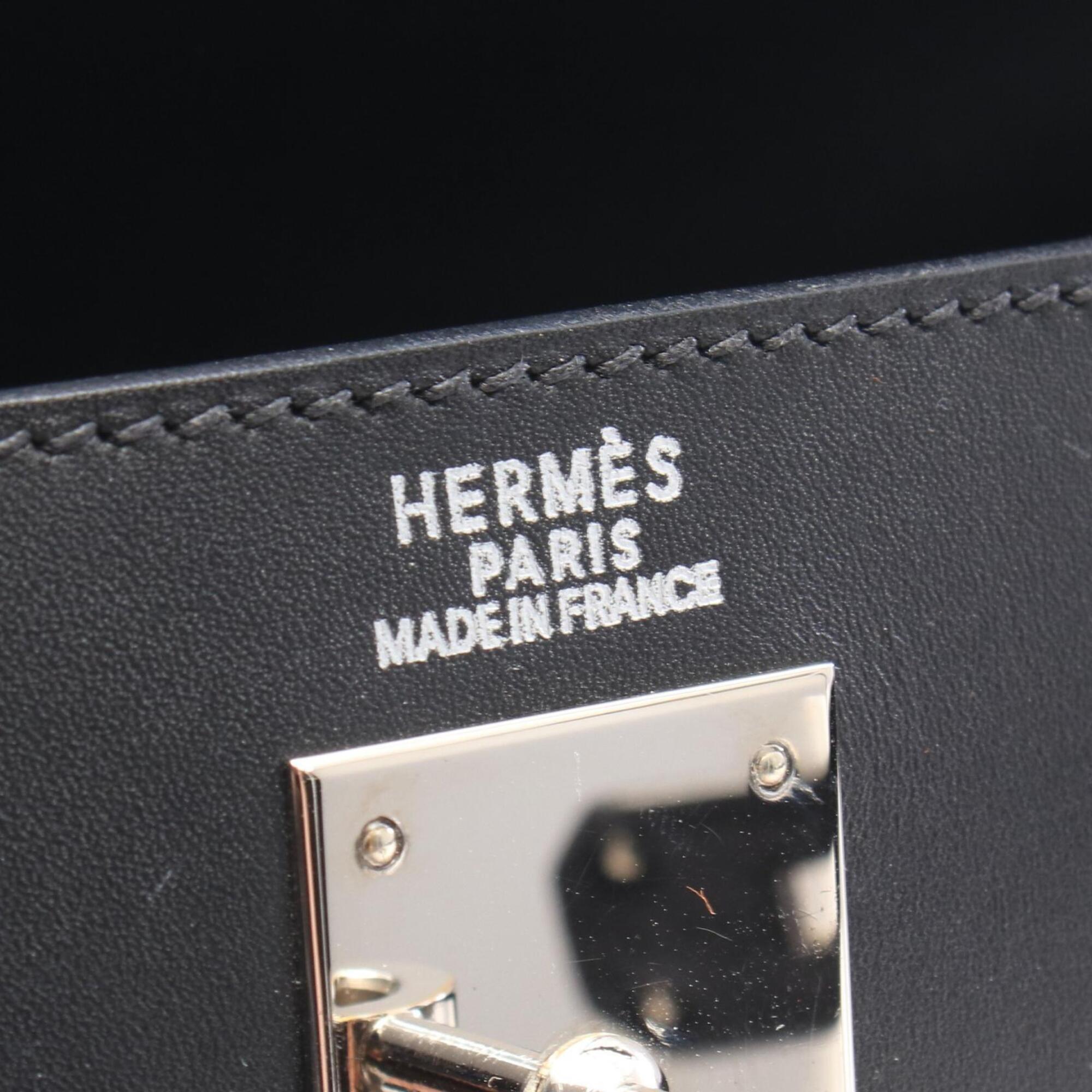 Hermes Black Chamonix Leather Handbag (Pre-Owned)