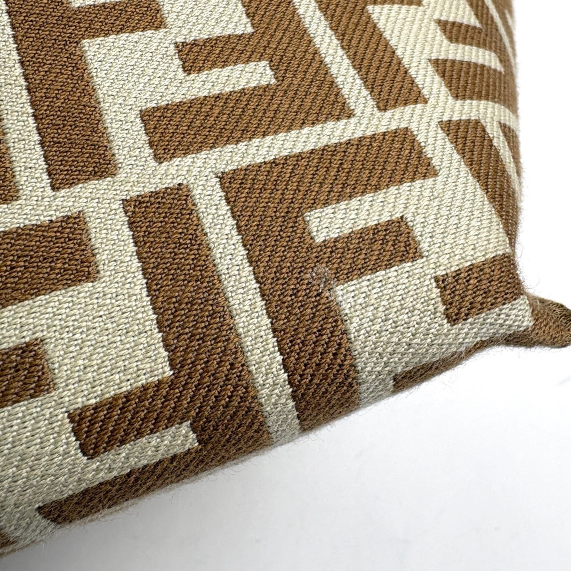 Fendi Beige Canvas Leather Tote Bag (Pre-Owned)