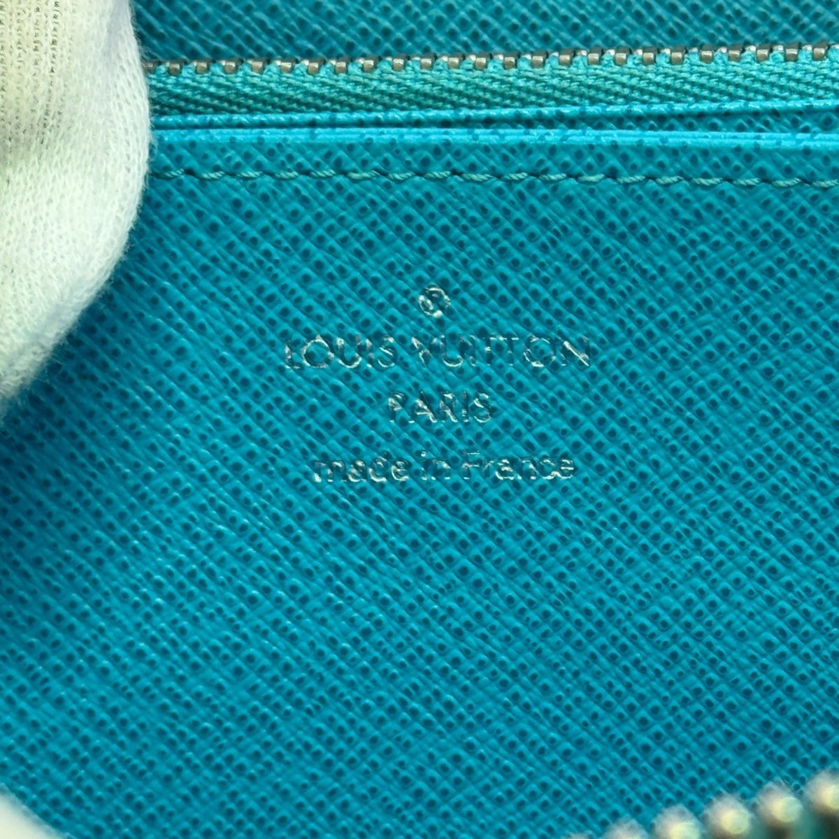 Louis Vuitton Turquoise Leather Long Wallet (Bi-Fold) (Pre-Owned)