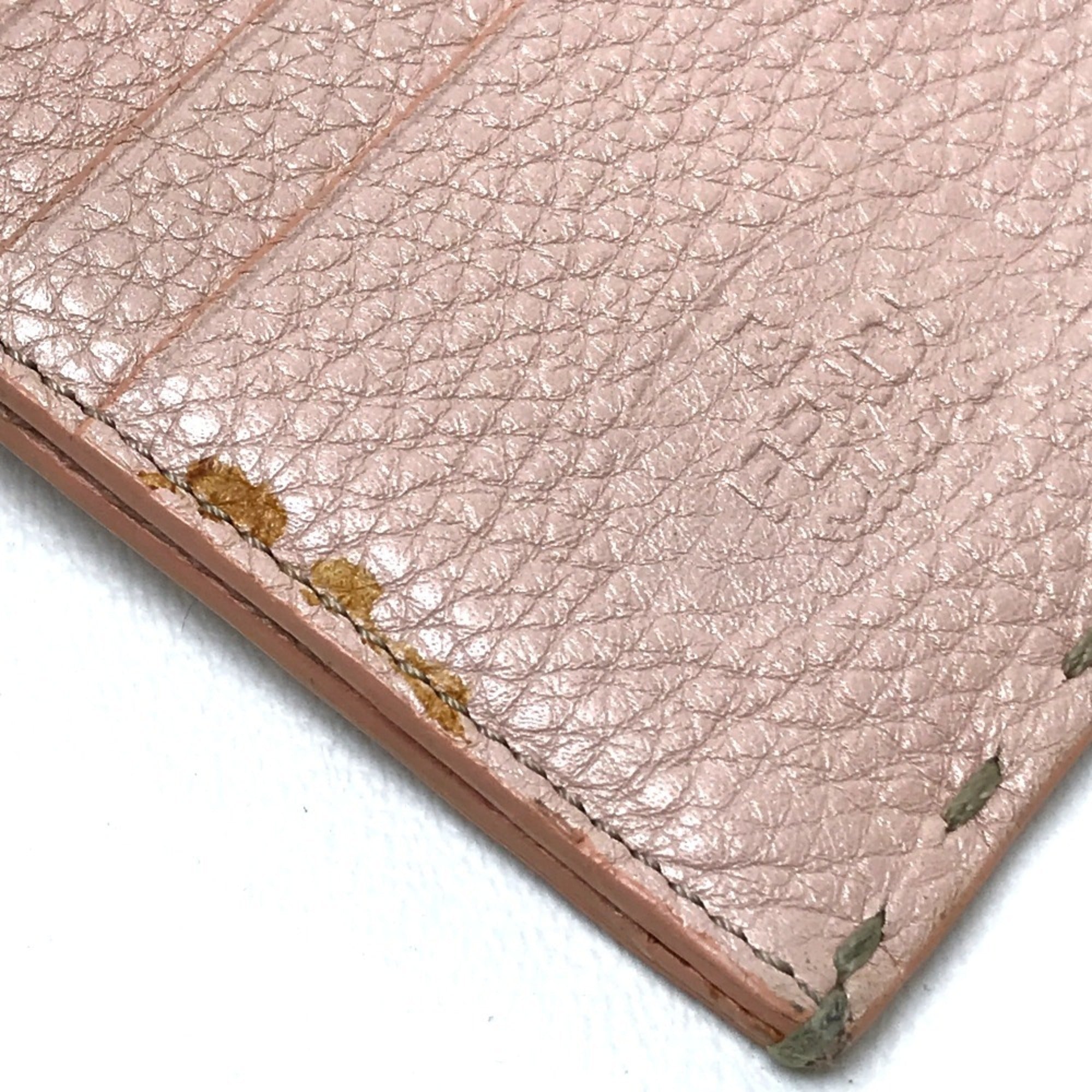 Fendi Selleria Pink Leather Long Wallet (Bi-Fold) (Pre-Owned)
