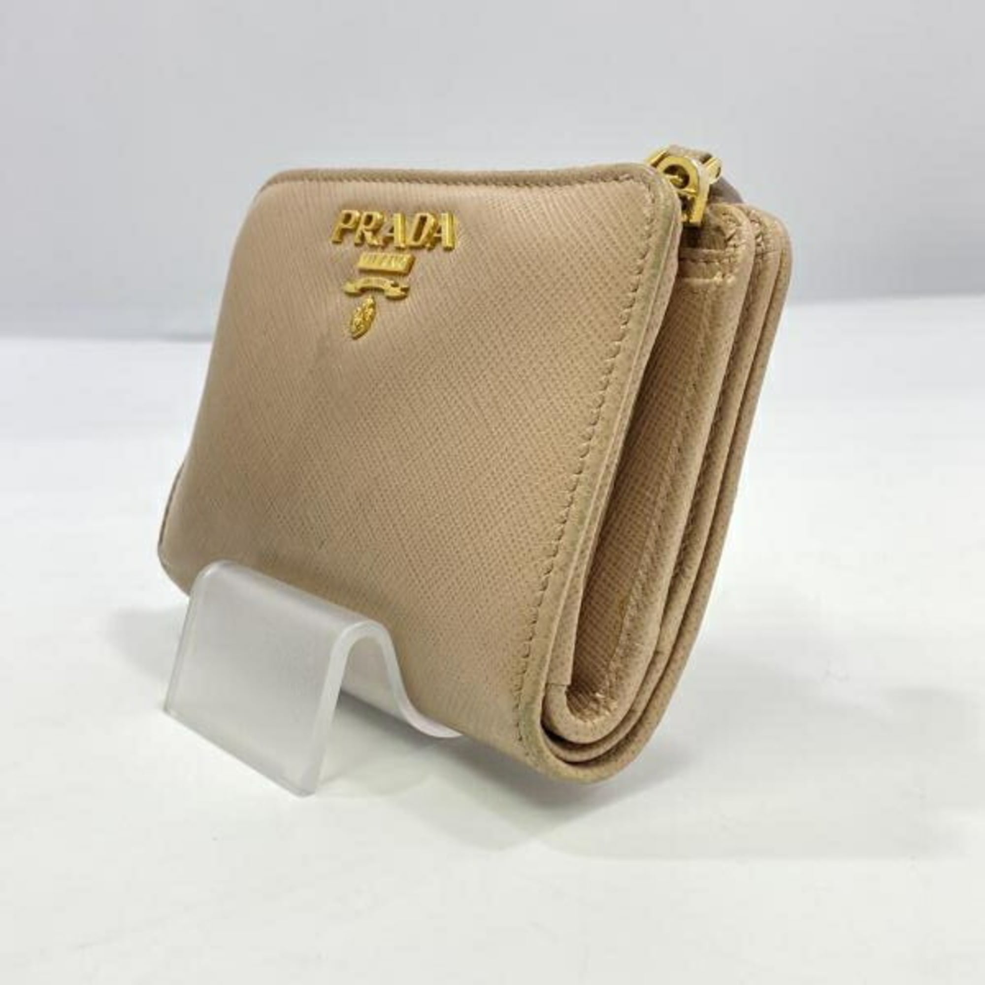 Prada Saffiano Beige Wallet (Bi-Fold) (Pre-Owned)