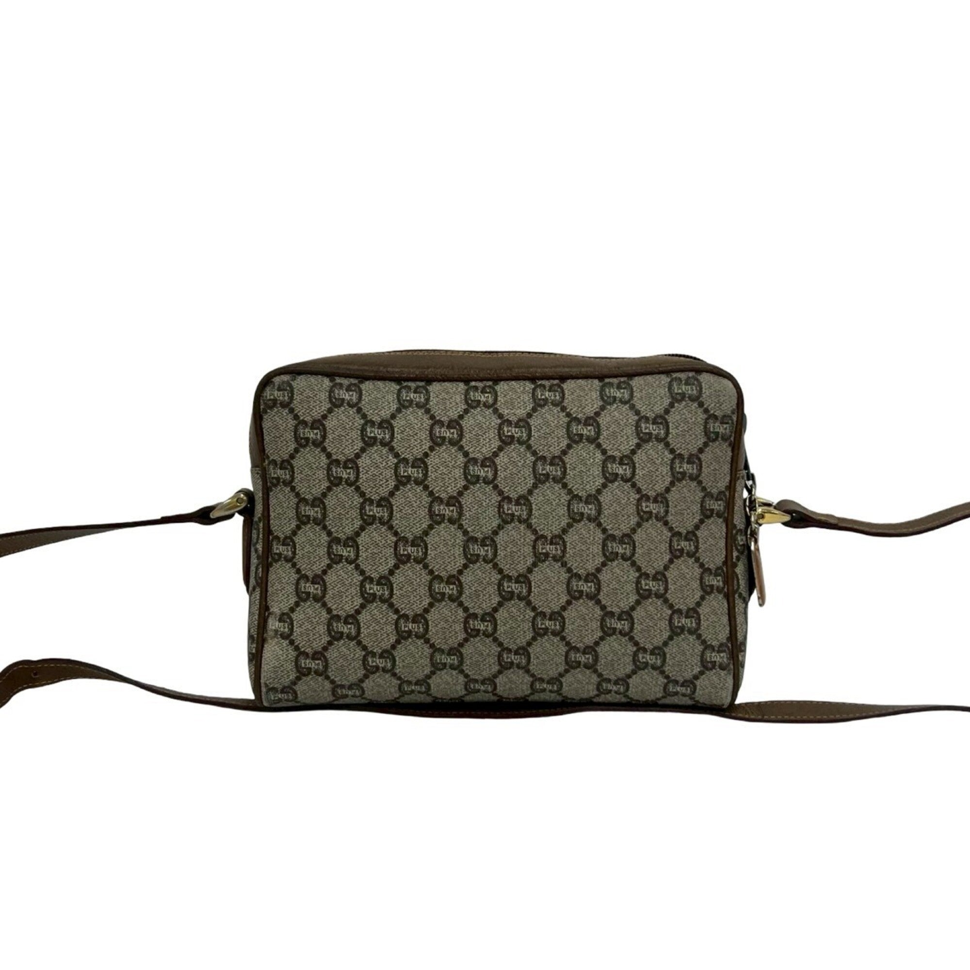 Gucci Brown Leather Pvc Pochette Shoulder Bag (Pre-Owned)