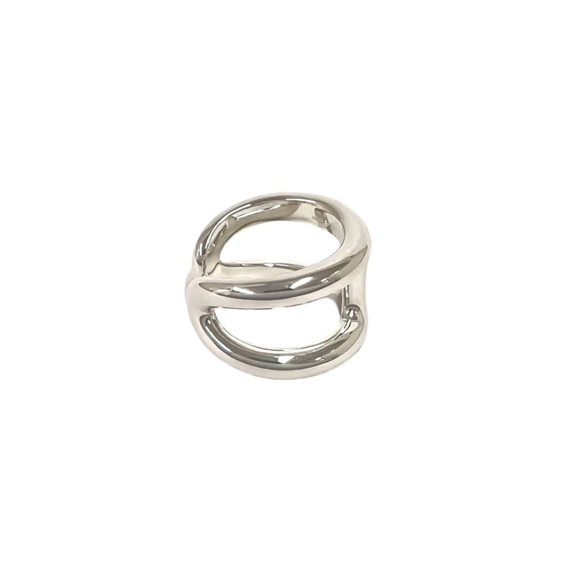 Hermes Silver Silver 925 Band Ring (Pre-Owned)
