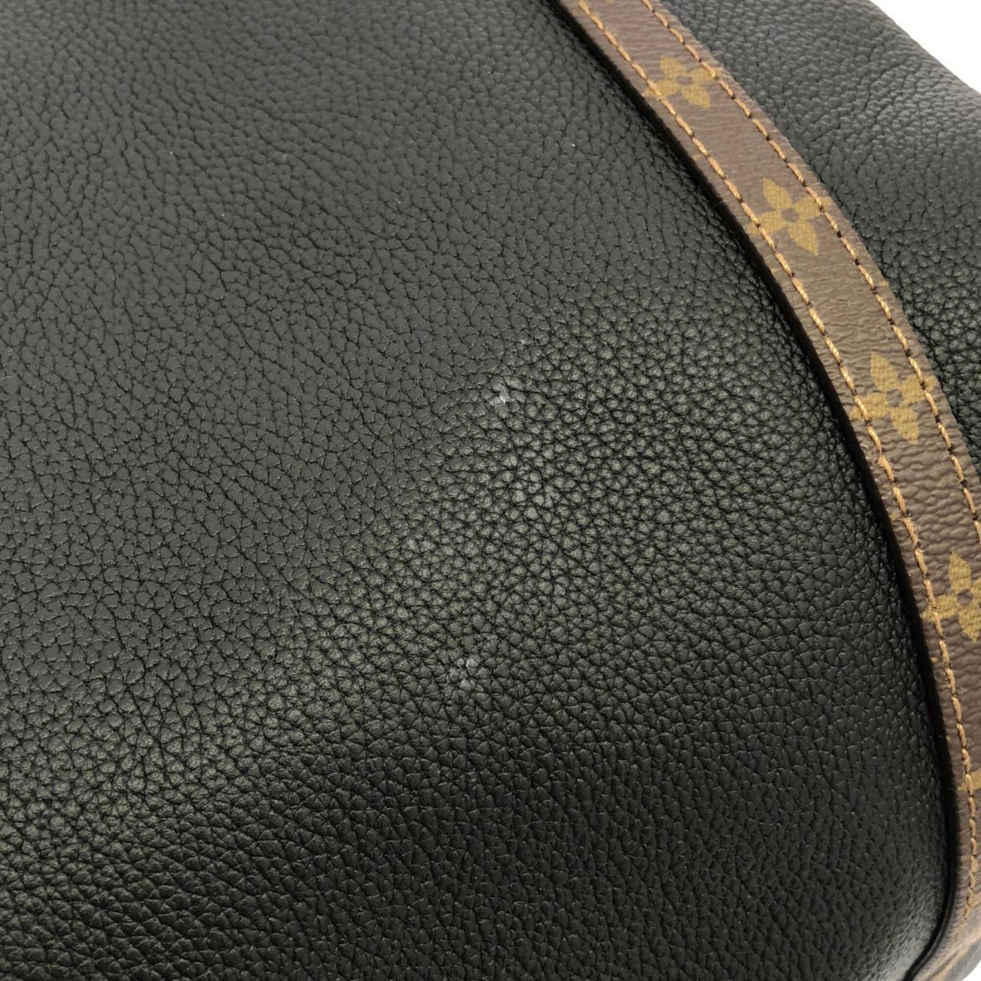 Louis Vuitton Black Leather Handbag Shoulder Bag (Pre-Owned)