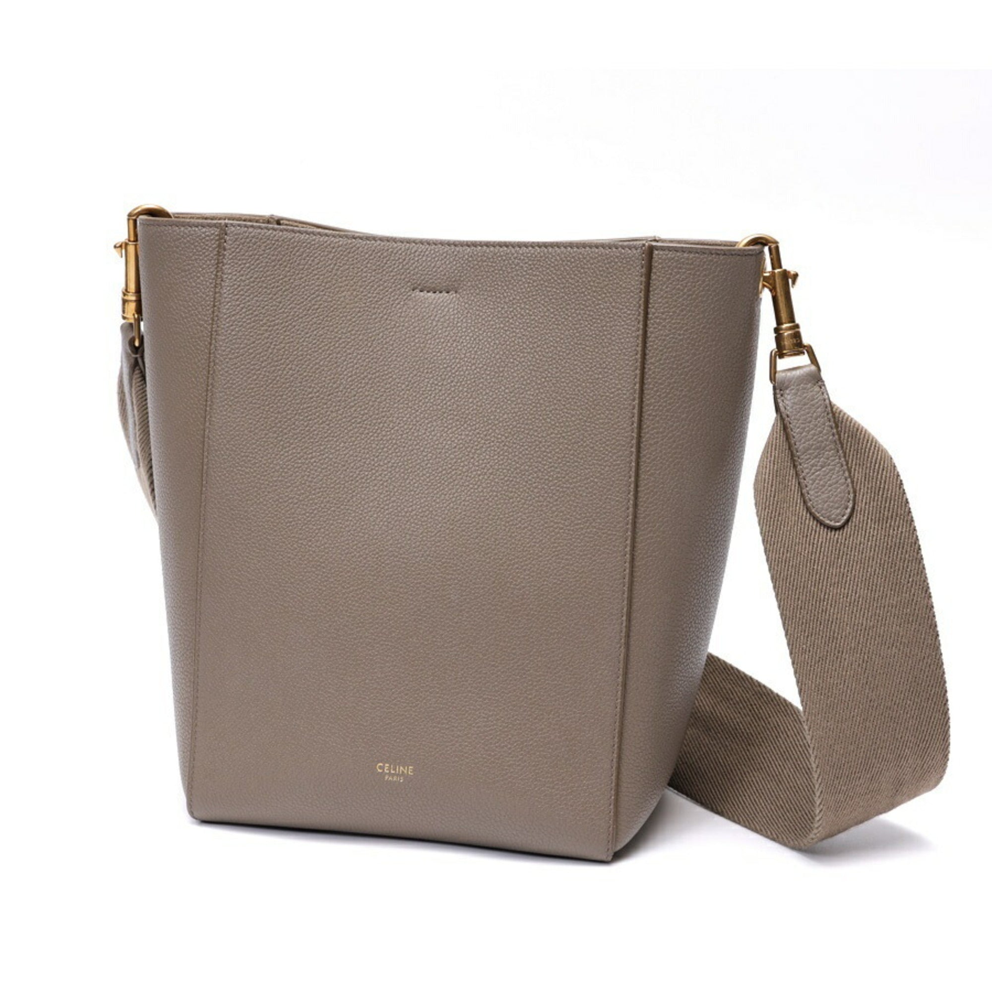 Celine Grayish Leather Shoulder Bag (Pre-Owned)
