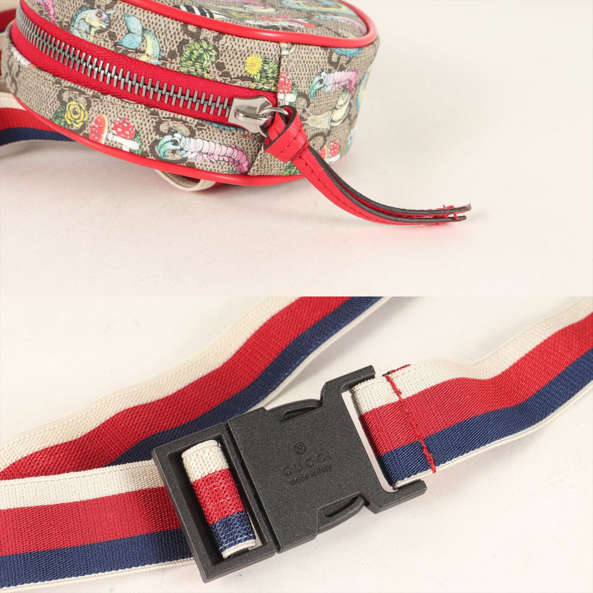 Gucci Beige Multi-Color Red Color Gg Canvas Fanny Pack Pouch (Pre-Owned)