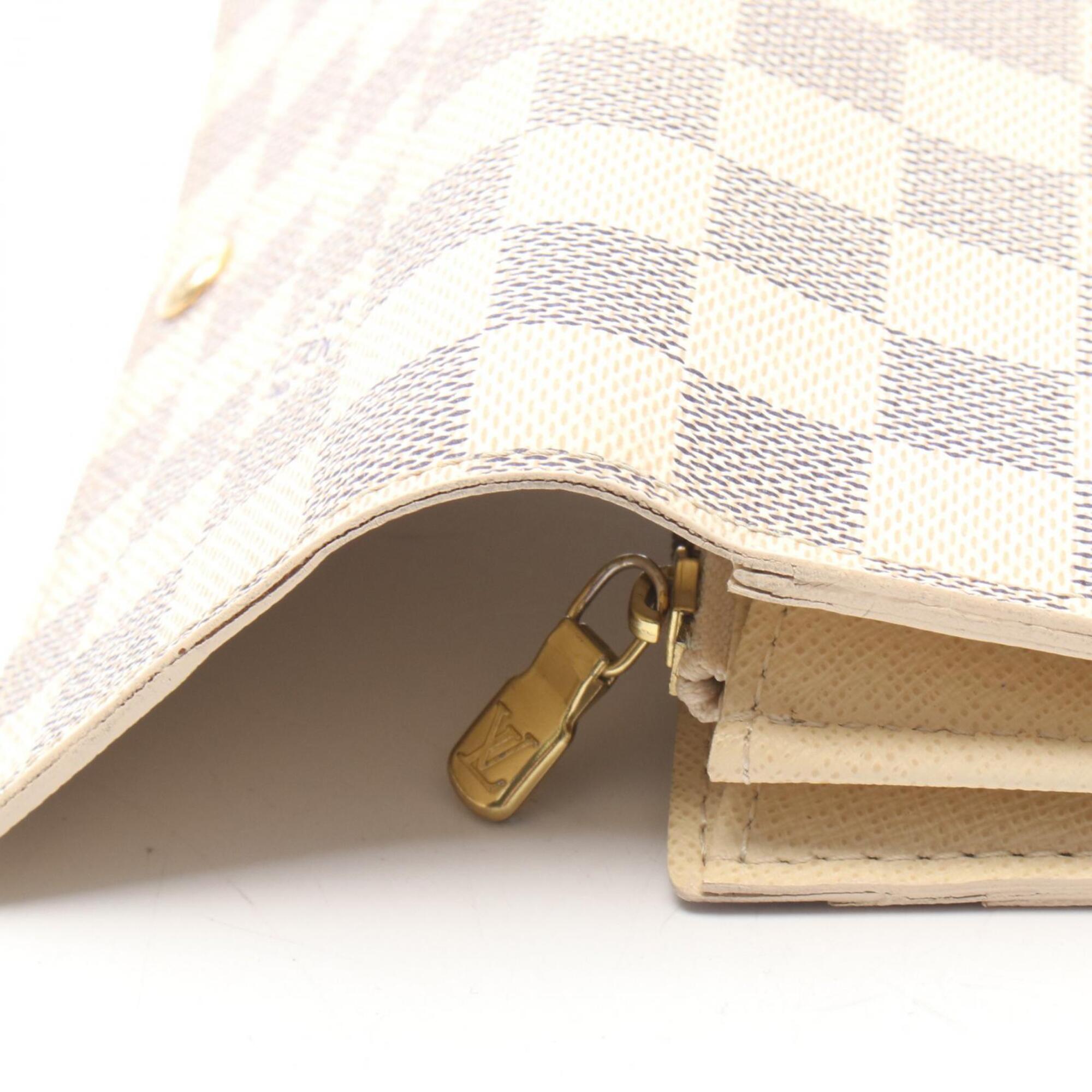 Louis Vuitton White Damier Azur Long Wallet (Bi-Fold) (Pre-Owned)