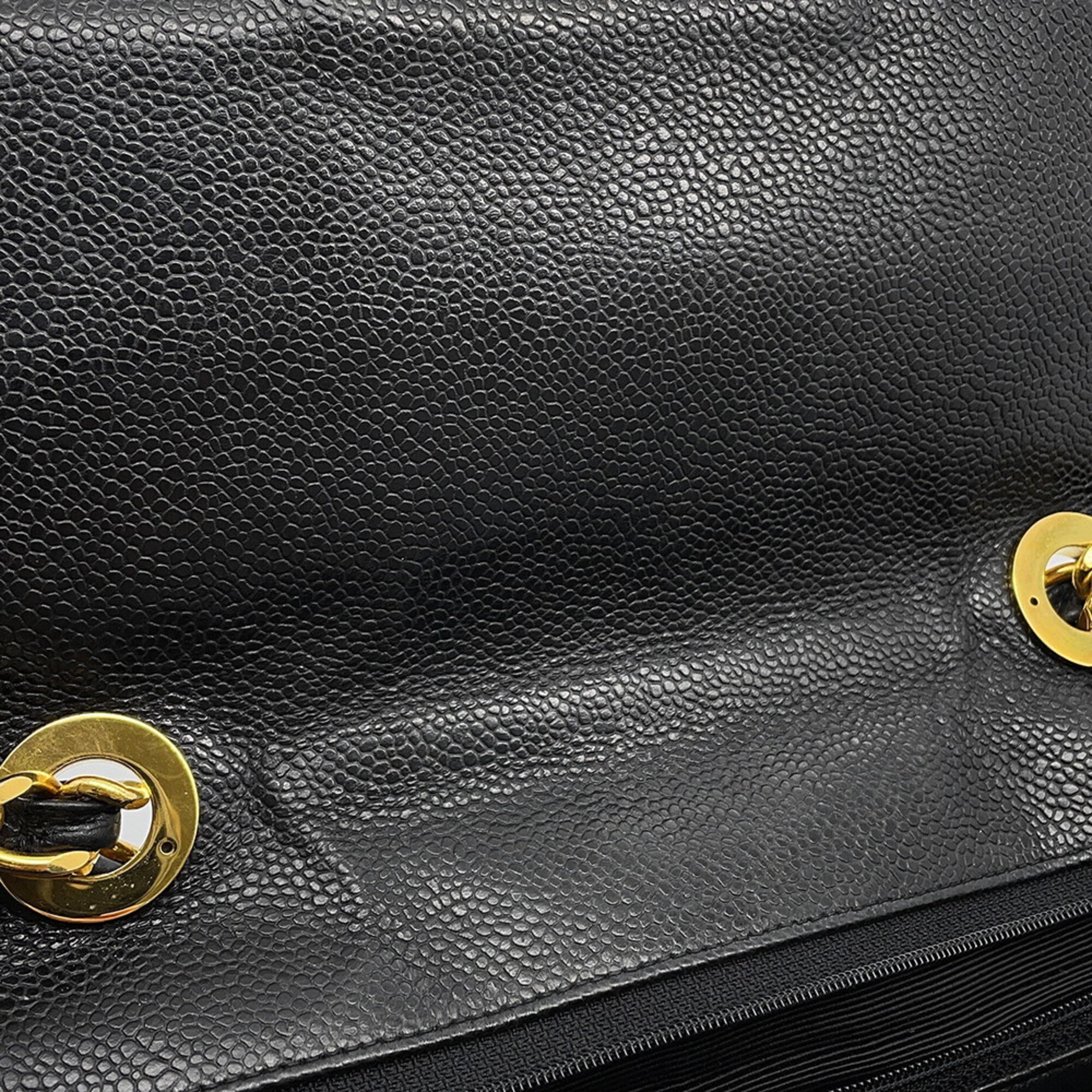 Chanel Black Grained Calfskin Handbag Shoulder Bag (Pre-Owned)