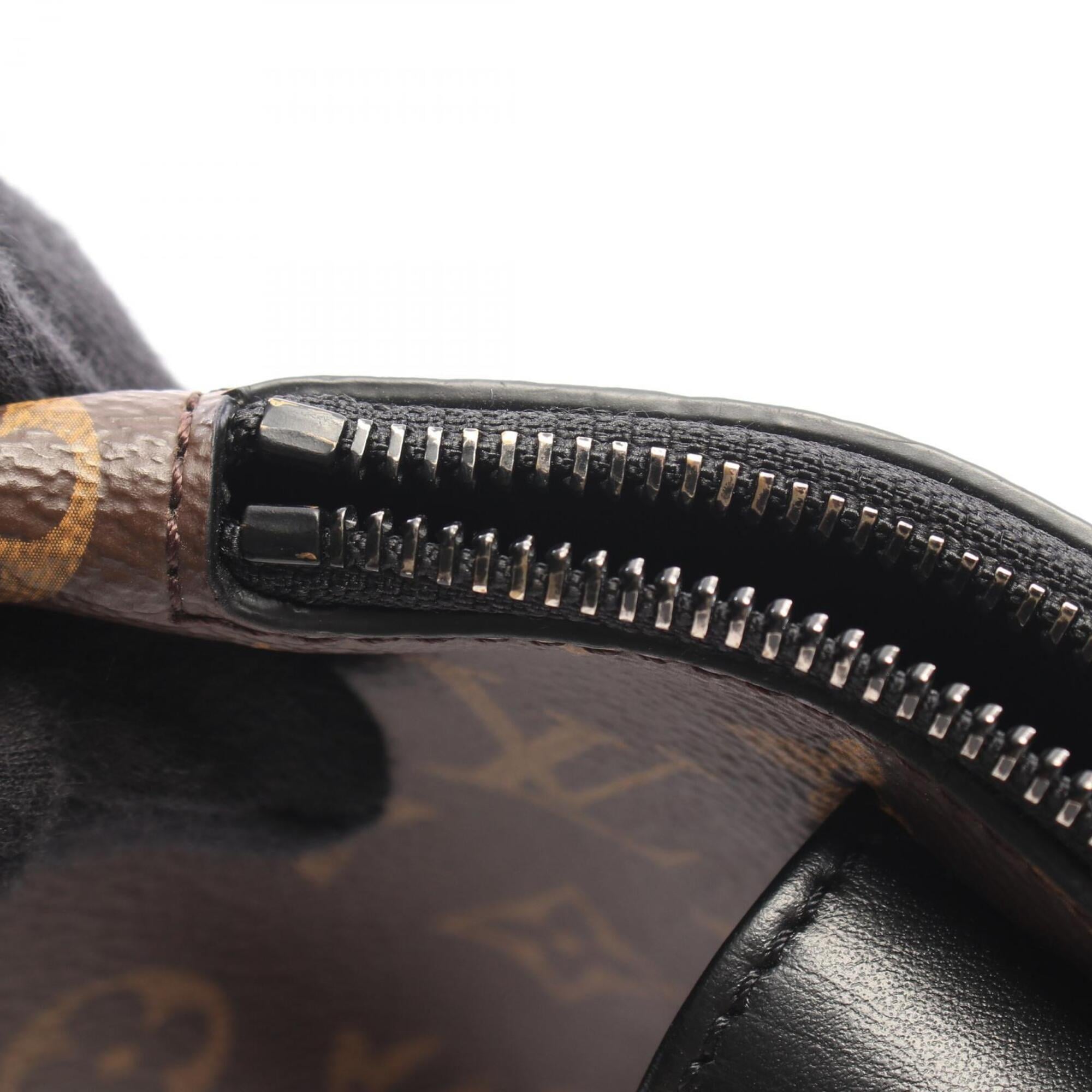 Louis Vuitton Black Brown Coated Canvas Leather Fanny Pack Handbag (Pre-Owned)