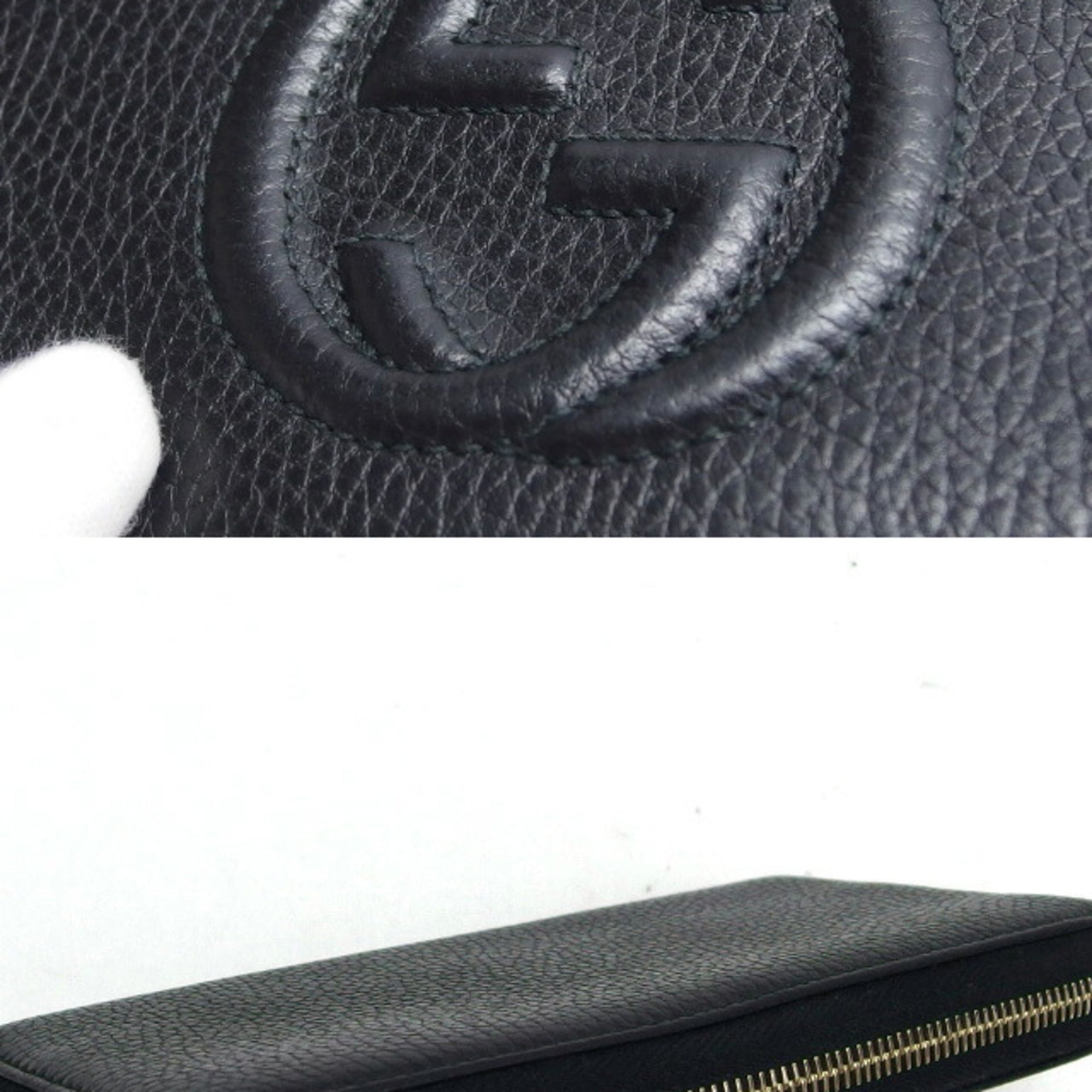 Gucci Black Leather Long Wallet (Bi-Fold) (Pre-Owned)
