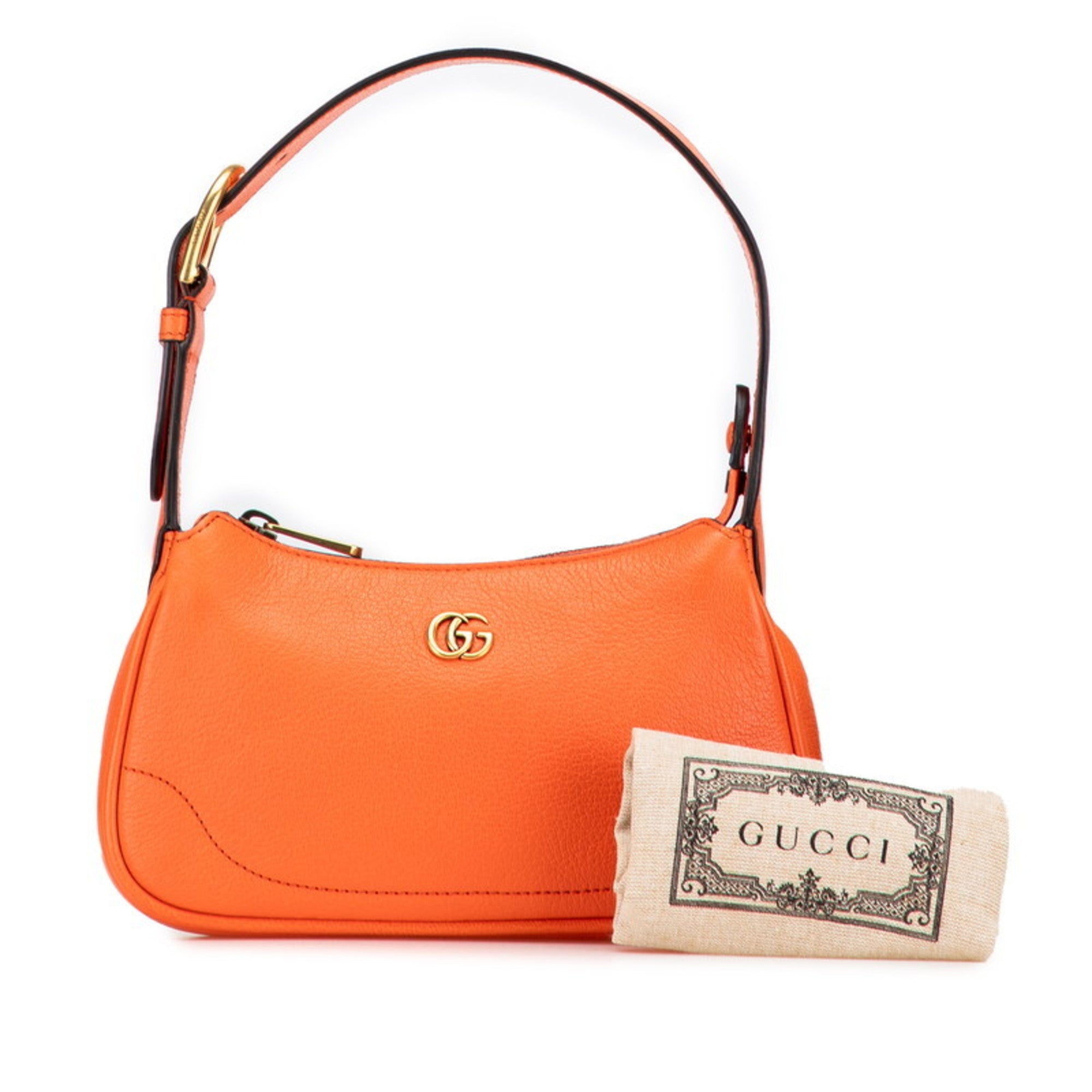 Gucci Gg Marmont Orange Leather Handbag Shoulder Bag (Pre-Owned)