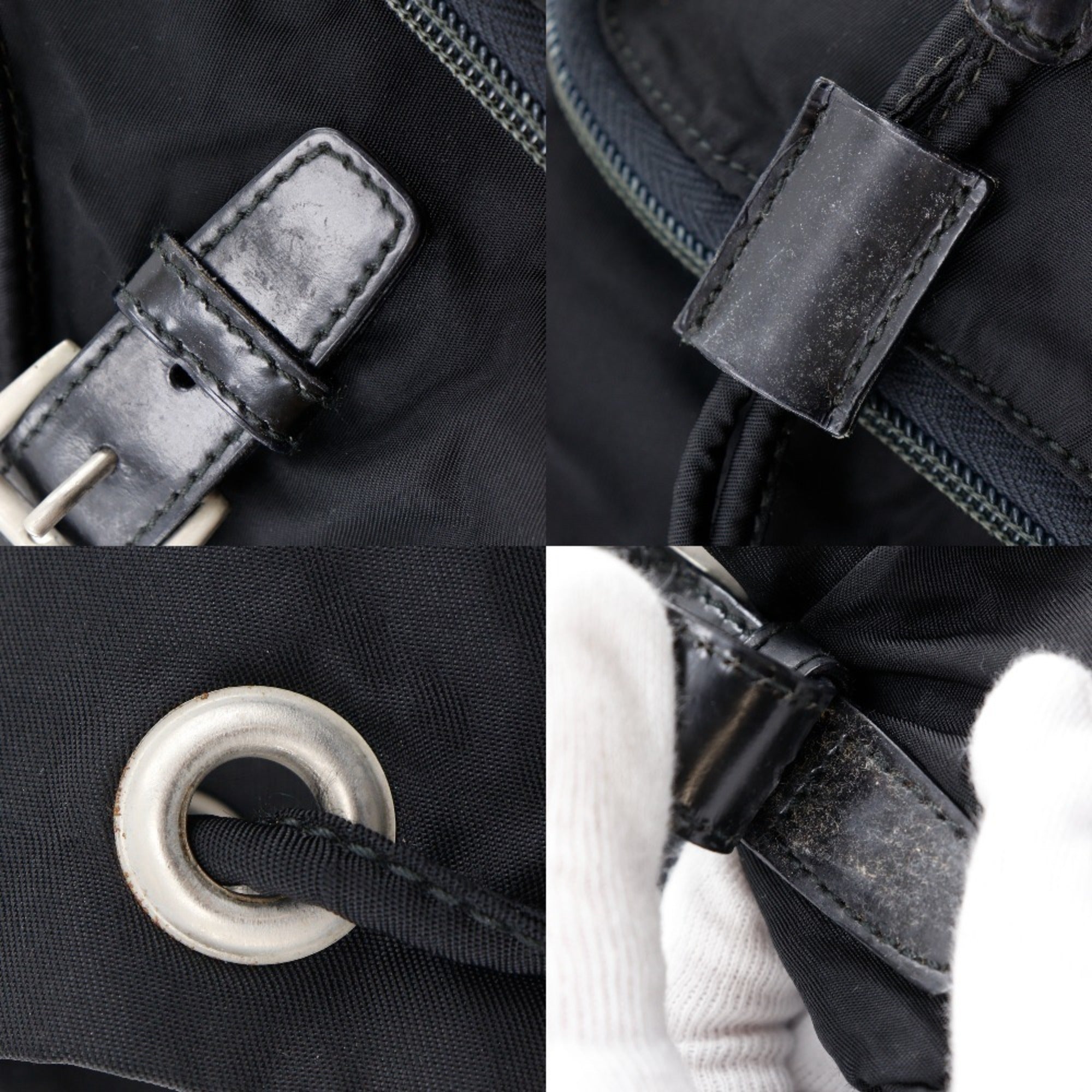 Prada Black Nylon Backpack Tote Bag (Pre-Owned)