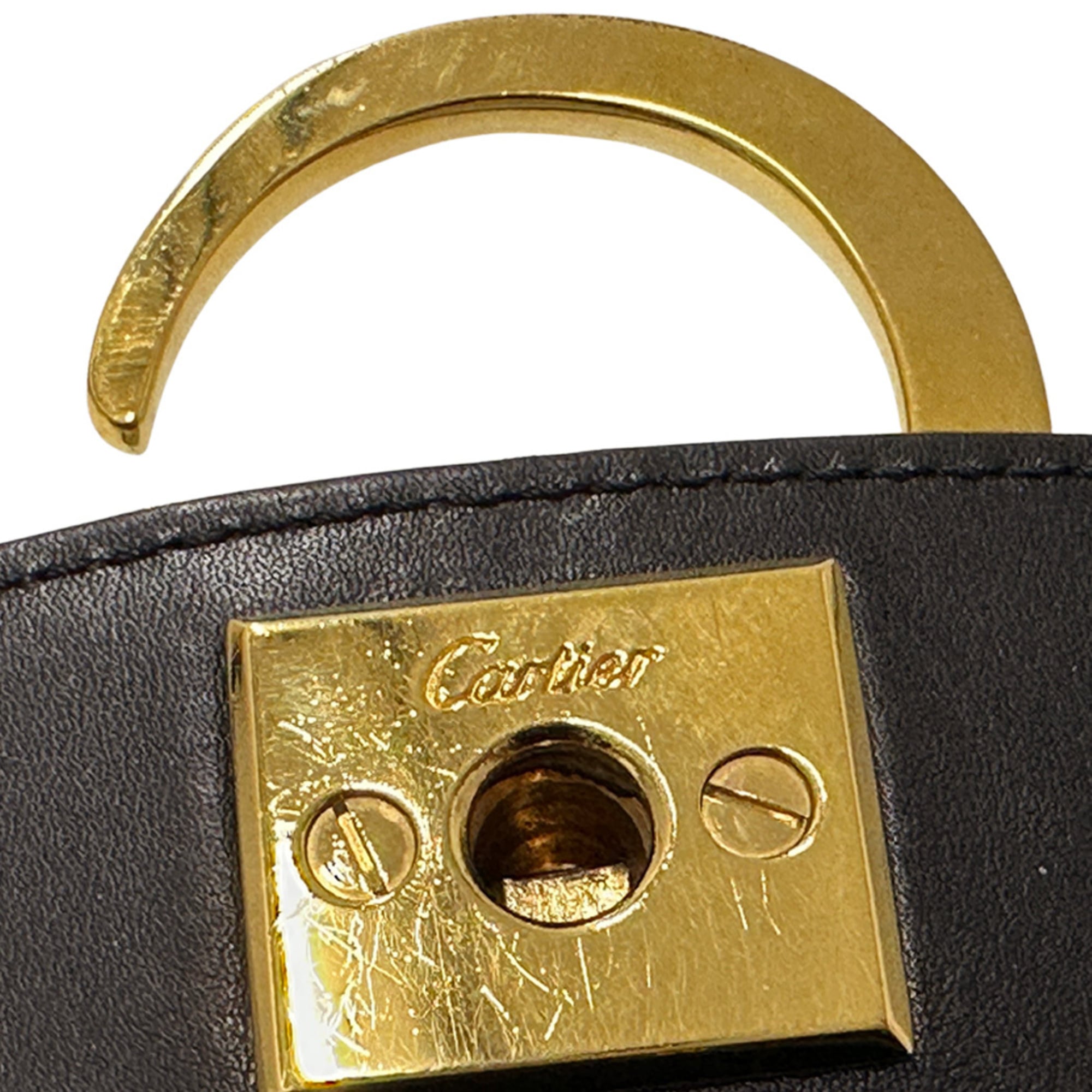 Cartier Black Leather Handbag Pouch (Pre-Owned)