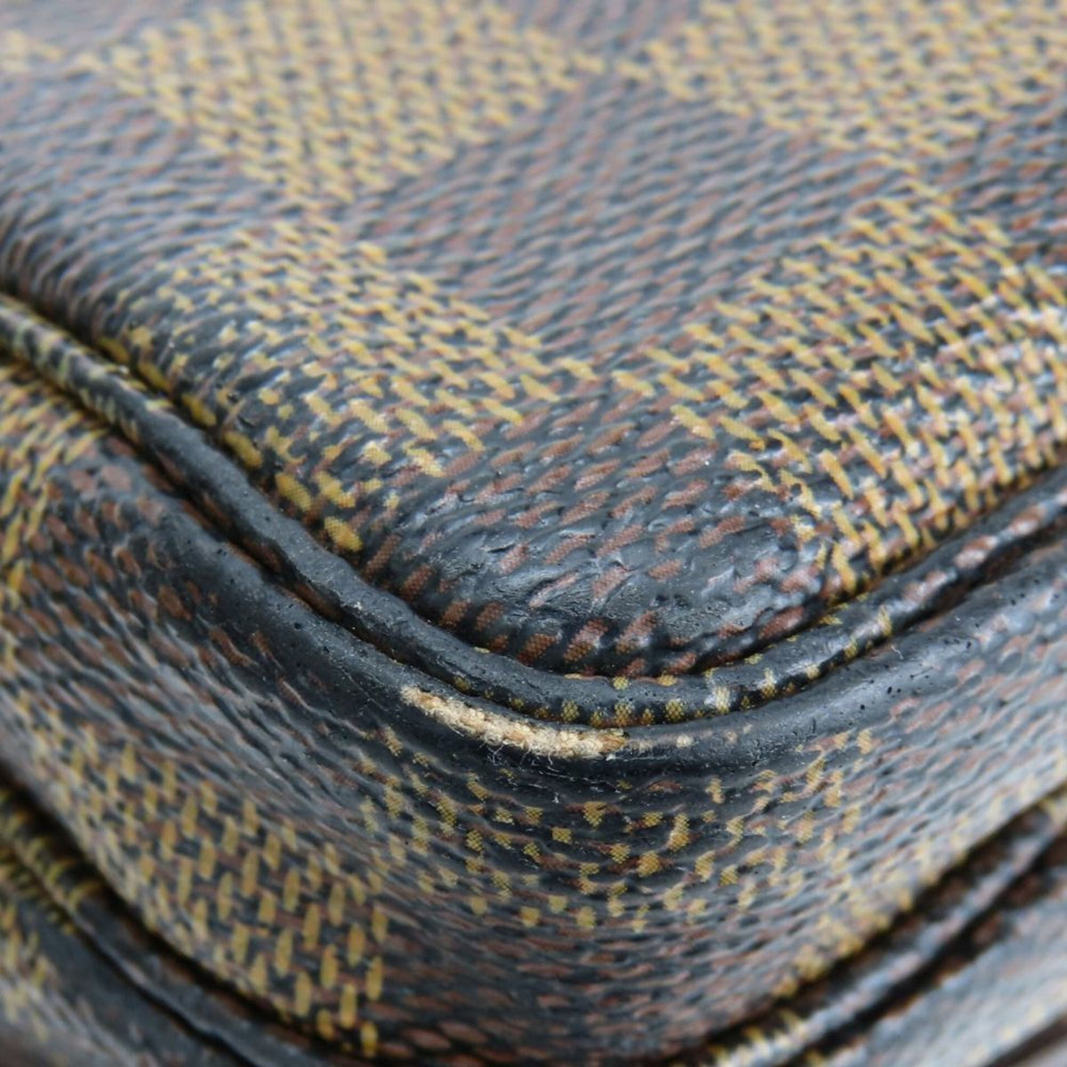 Louis Vuitton Brown Damier Canvas Ebene Damier Canvas Leather Shoulder Bag (Pre-Owned)