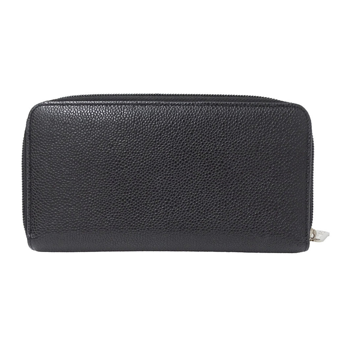 Chanel Black Grained Calfskin Long Wallet (Bi-Fold) (Pre-Owned)