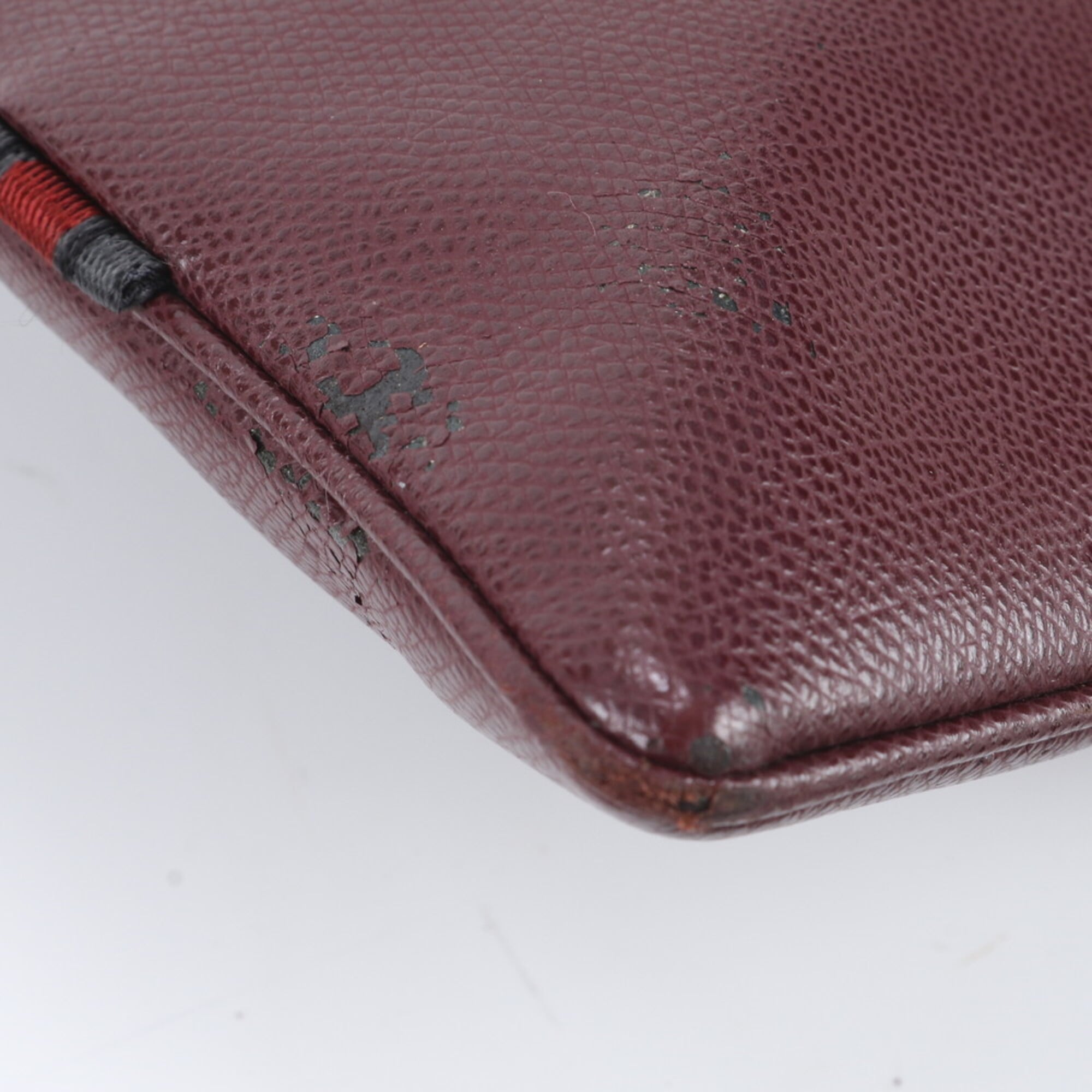 Salvatore Ferragamo Red Color Wine Leather Messenger Bag Shoulder Bag (Pre-Owned)