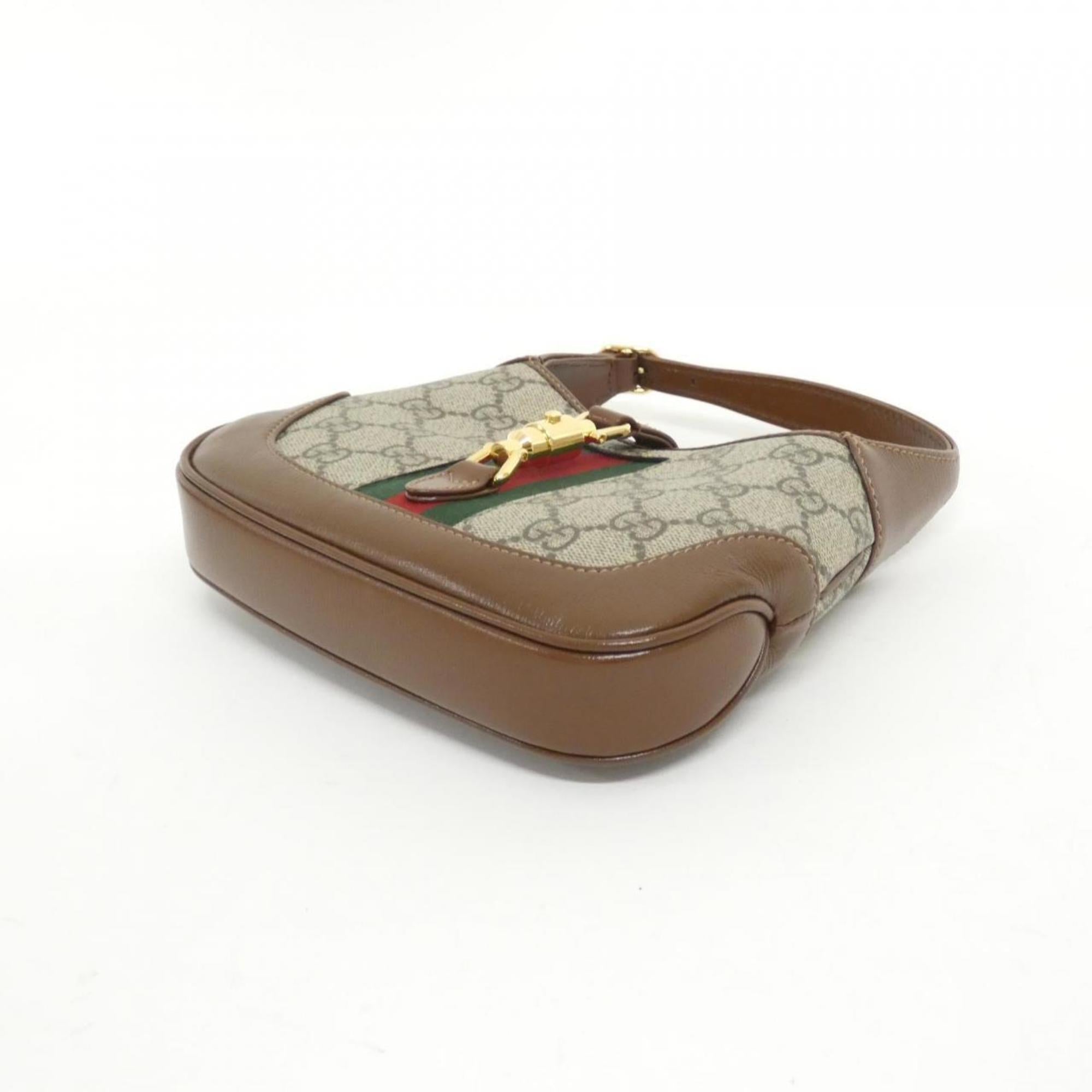 Gucci Beige Brown Gg Supreme Leather Handbag (Pre-Owned)