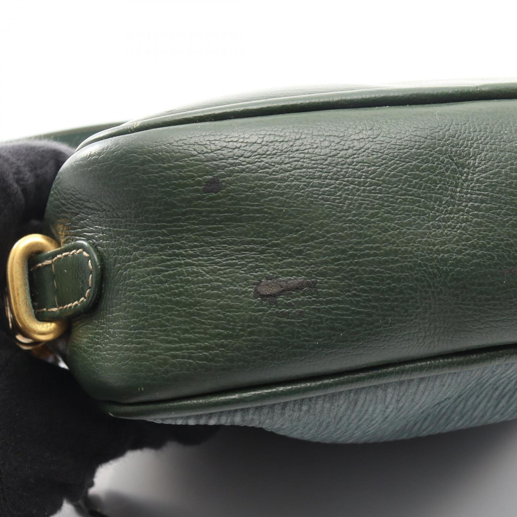 Loewe Blue Green Leather Handbag Shoulder Bag (Pre-Owned)
