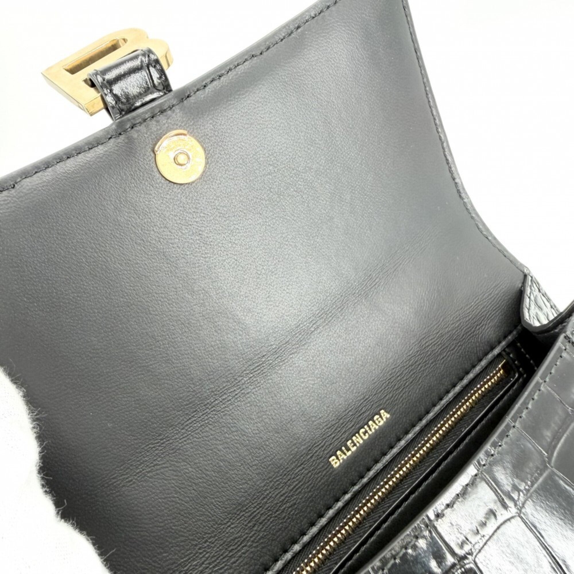 Balenciaga Black Leather Handbag Shoulder Bag (Pre-Owned)